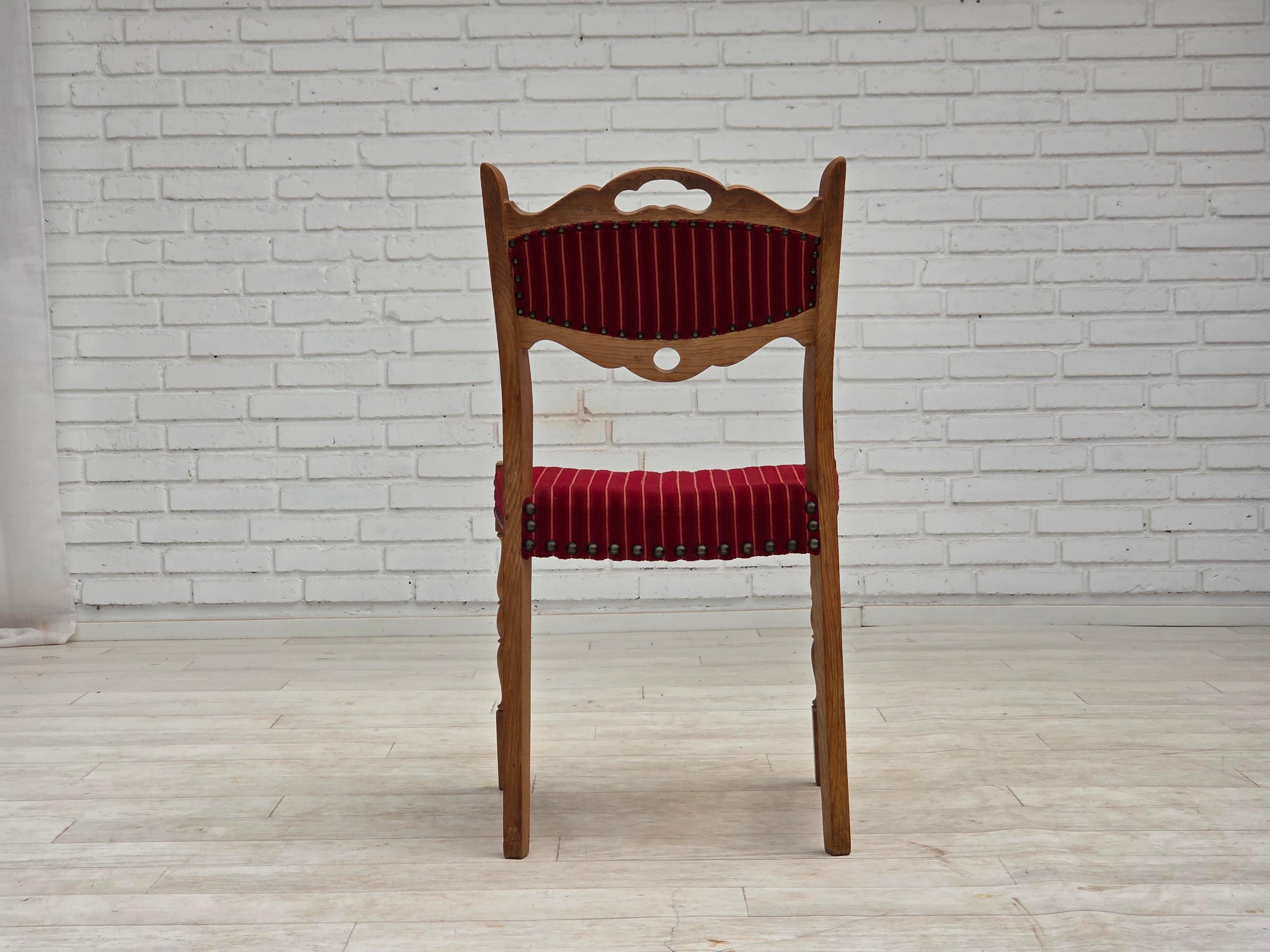 1970er Jahre, 6 dänische Esszimmerstühle, Originalzustand, Eichenholz. im Angebot 5