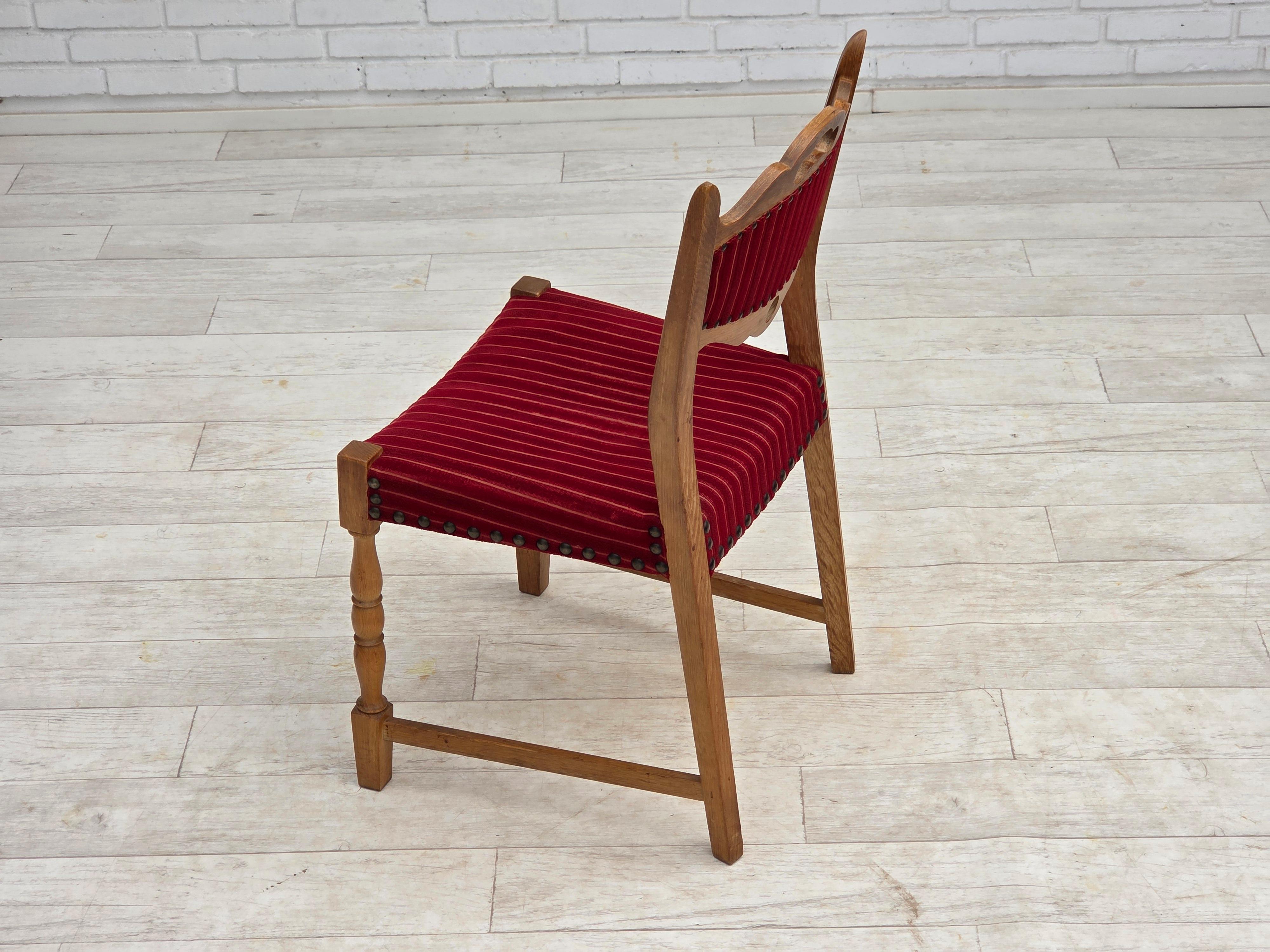 1970er Jahre, 6 dänische Esszimmerstühle, Originalzustand, Eichenholz. im Angebot 6