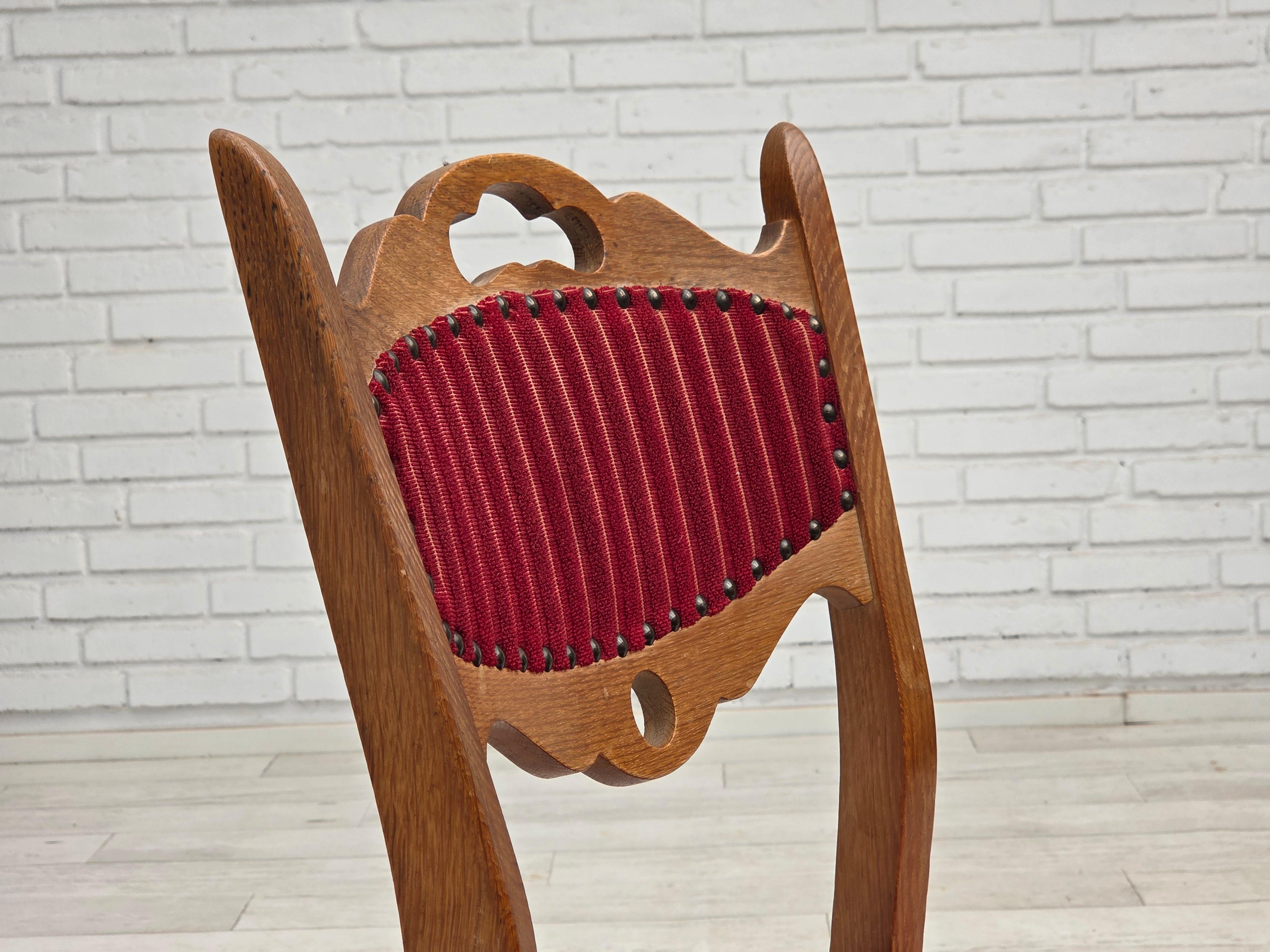 1970er Jahre, 6 dänische Esszimmerstühle, Originalzustand, Eichenholz. im Zustand „Gut“ im Angebot in Tarm, 82