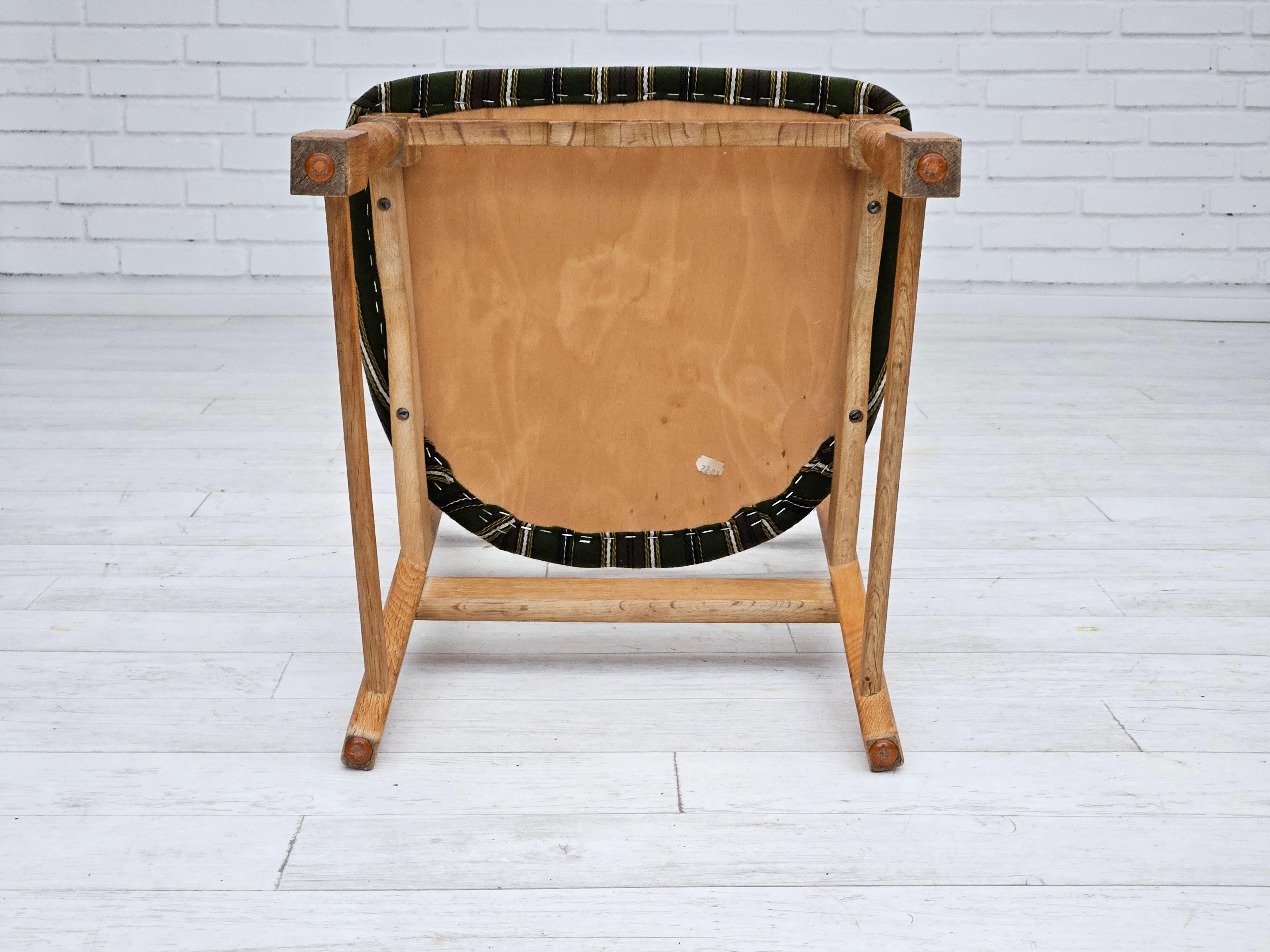 1970s, set of 6 Danish dinning chairs, original very good condition, oak wood. 13