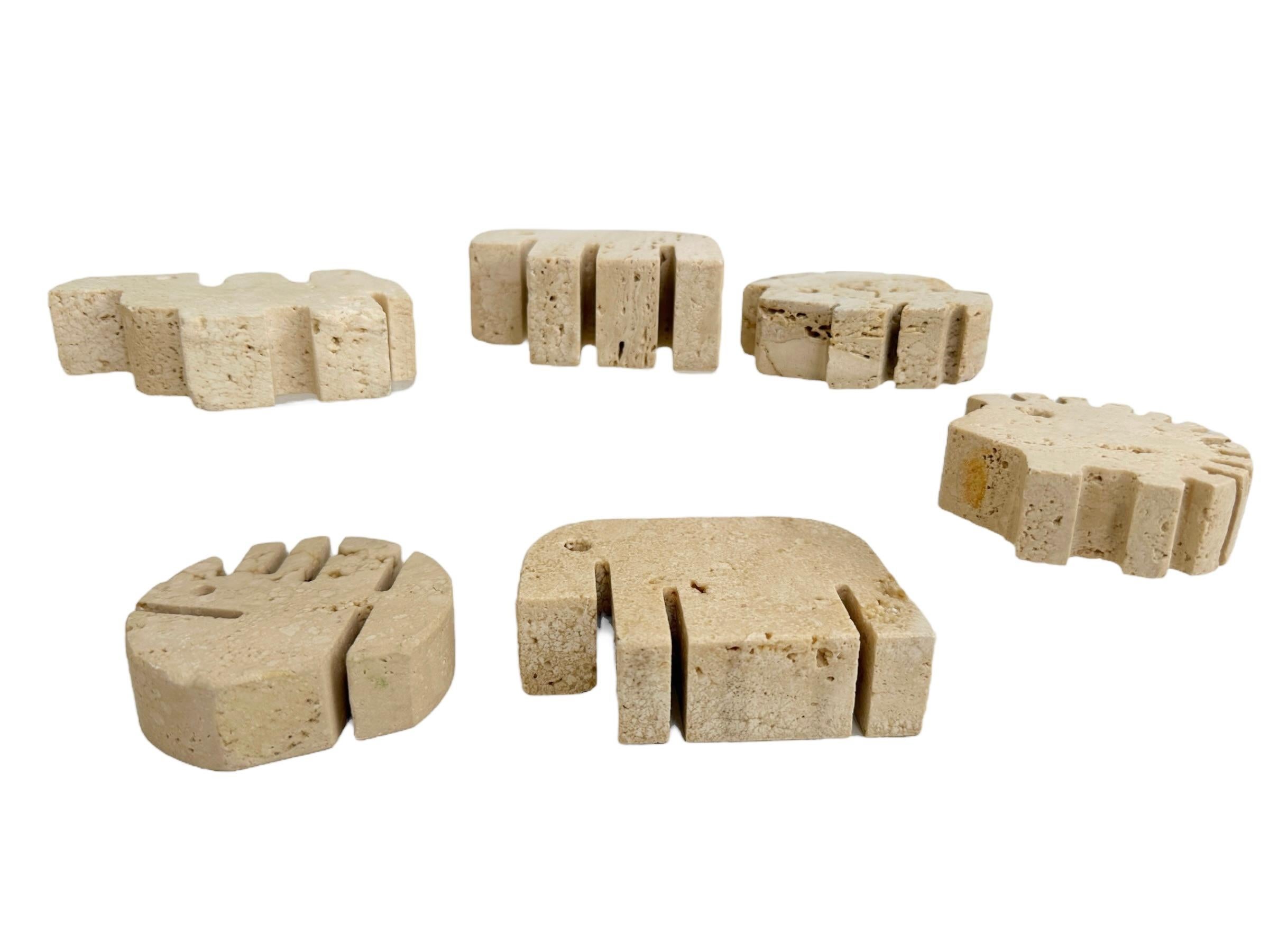 1970s Set of 6 Original Travertine Animal Sculptures by Fratelli Mannelli 2