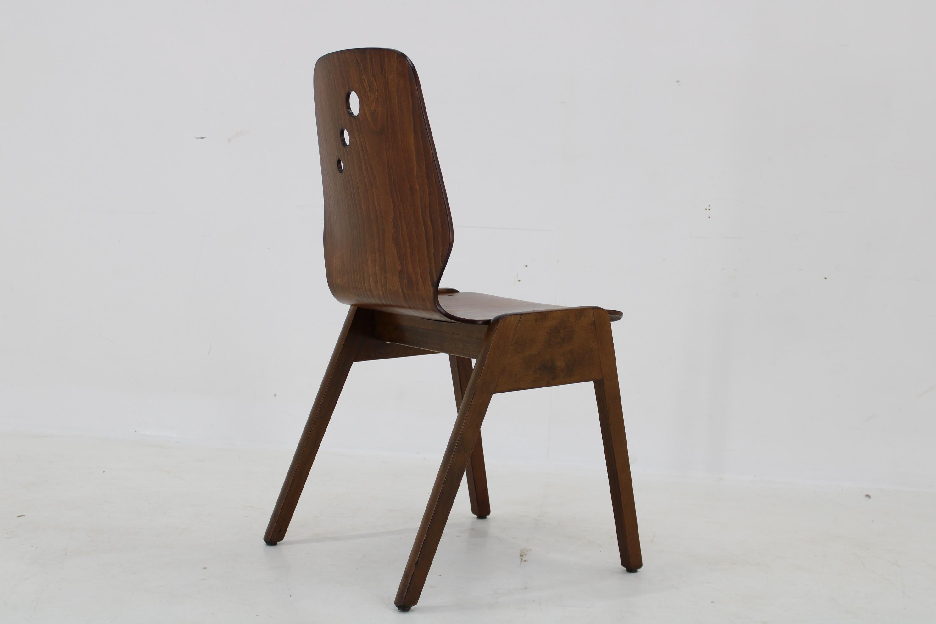 1970s Set of 7 Beech Stuckable Dining Chairs, Germany For Sale 3
