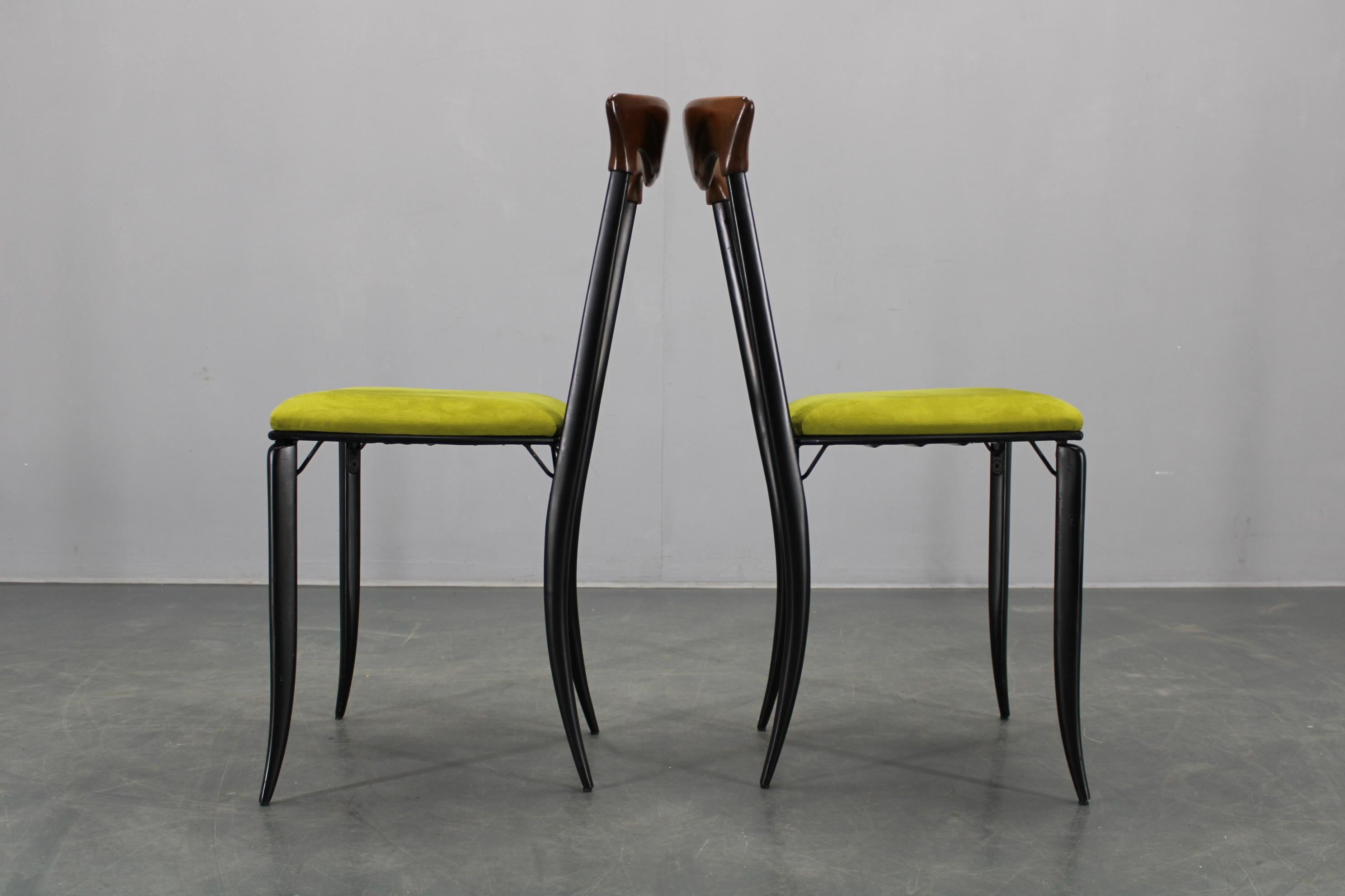 Fin du 20e siècle 1970 Ensemble de huit chaises de salle à manger Charme par Fasem, Italie en vente