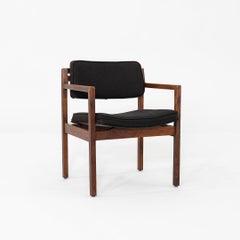 1970s Set of Eight Dining Arm Chairs Attributed to Jens Risom in Walnut