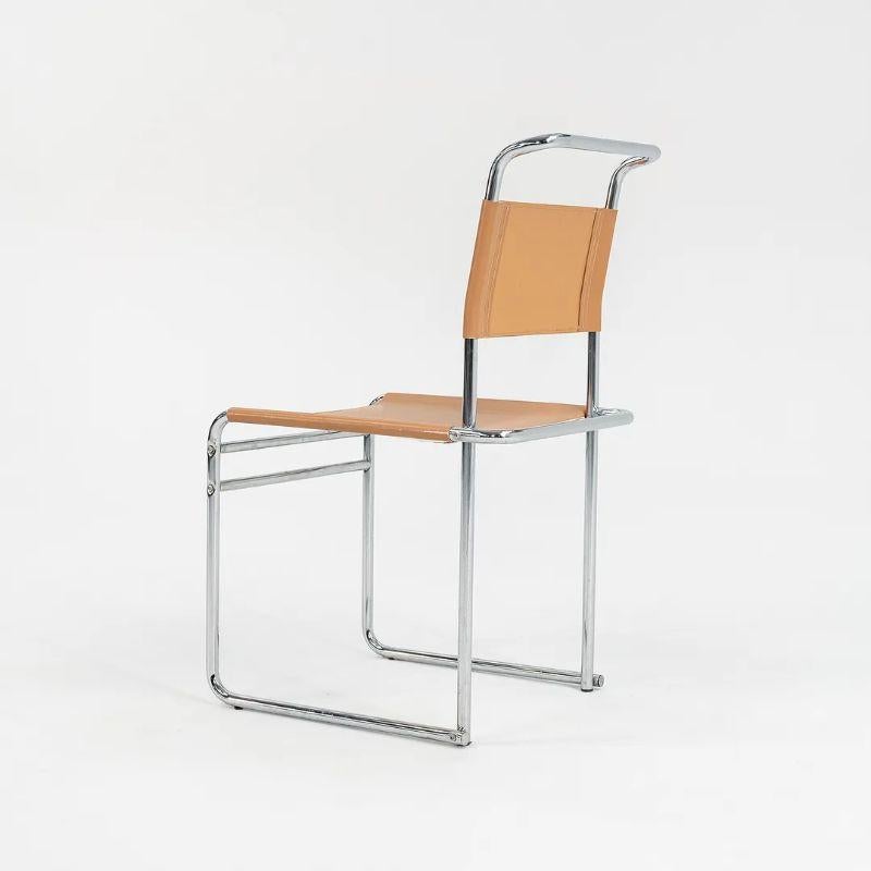 Ensemble de huit chaises de salle à manger Marcel Breuer modèle B5 en cuir brun clair des années 1970 en vente 4