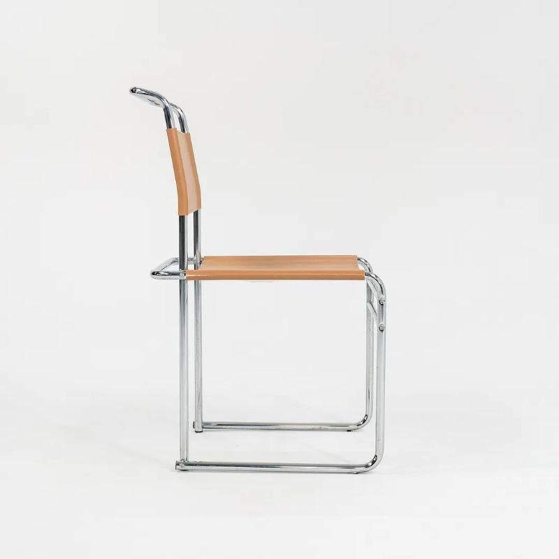 Moderne Ensemble de huit chaises de salle à manger Marcel Breuer modèle B5 en cuir brun clair des années 1970 en vente