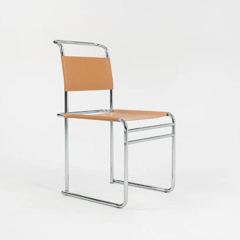Fin du 20e siècle Ensemble de huit chaises de salle à manger Marcel Breuer modèle B5 en cuir brun clair des années 1970 en vente