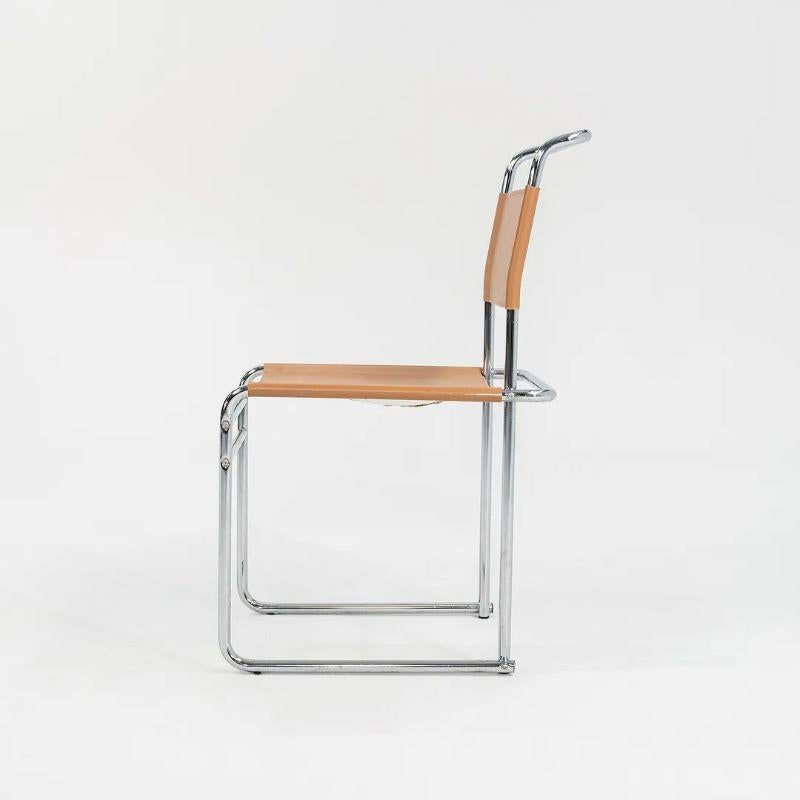 Ensemble de huit chaises de salle à manger Marcel Breuer modèle B5 en cuir brun clair des années 1970 en vente 1