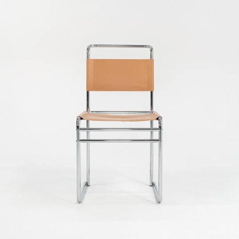 Ensemble de huit chaises de salle à manger Marcel Breuer modèle B5 en cuir brun clair des années 1970 en vente 2