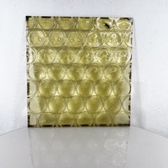 Set di cinque pannelli d'ambra in vetro vintage degli anni '70 Arte ottica moderna