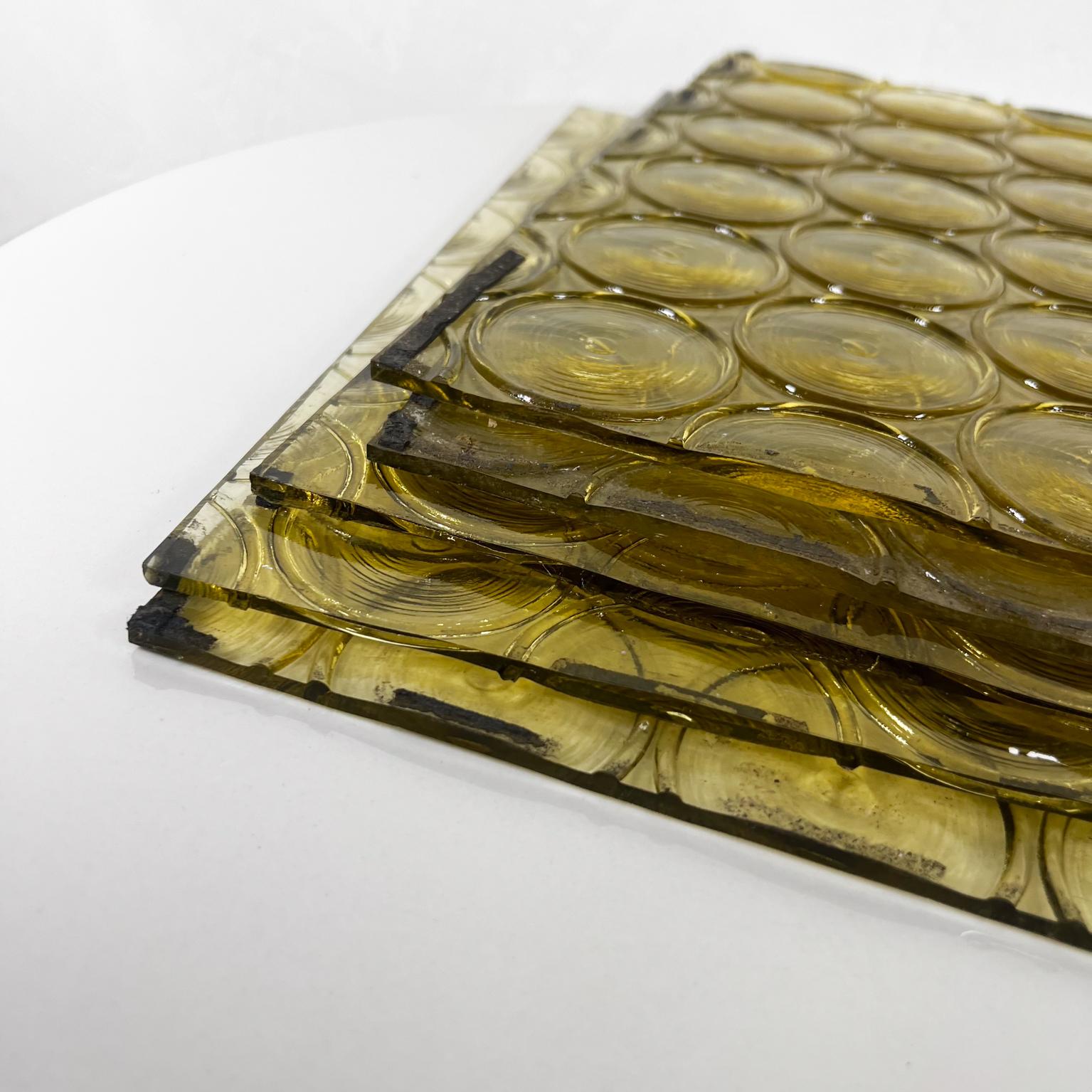 Set aus fünf Vintage-Glas-Bernsteintafeln, Moderne optische Kunst, 1970er Jahre 2