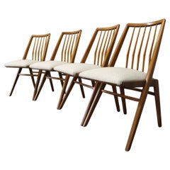 1970s Set of Four Beech Dining Chairs, West Germany