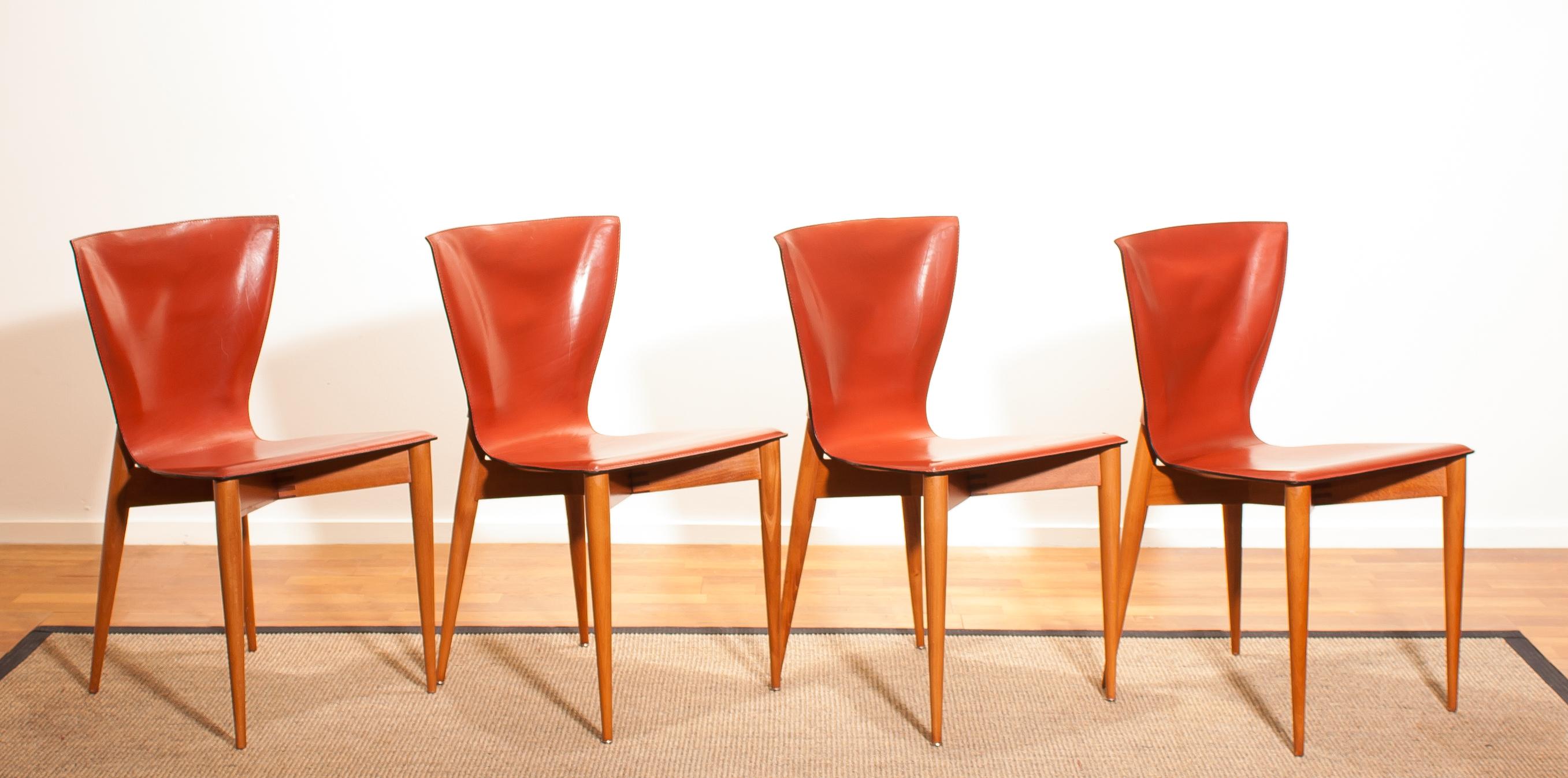 1970s, Set of Four Carlo Bartoli for Matteo Grassi 'Vela' Dining Side Chairs 12