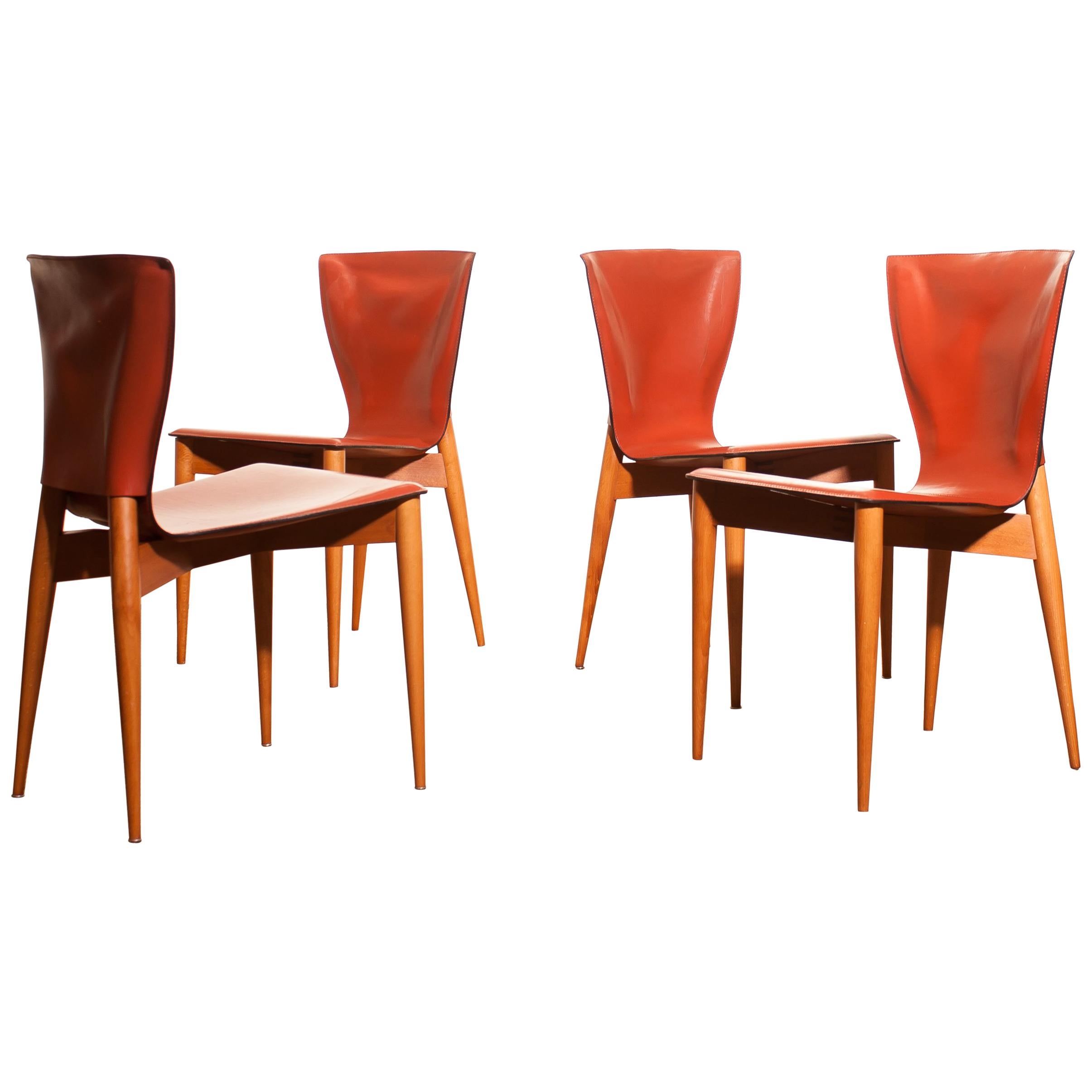 1970s, Set of Four Carlo Bartoli for Matteo Grassi 'Vela' Dining Side Chairs