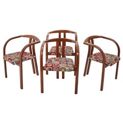 1970s Set of Four Dining Bentwood Chairs by Ton, Czechoslovakia