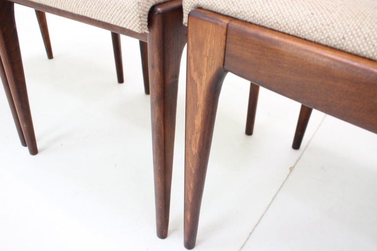 1970s Set of Four Dining Chairs by Drevotvar, Czechoslovakia For Sale 4