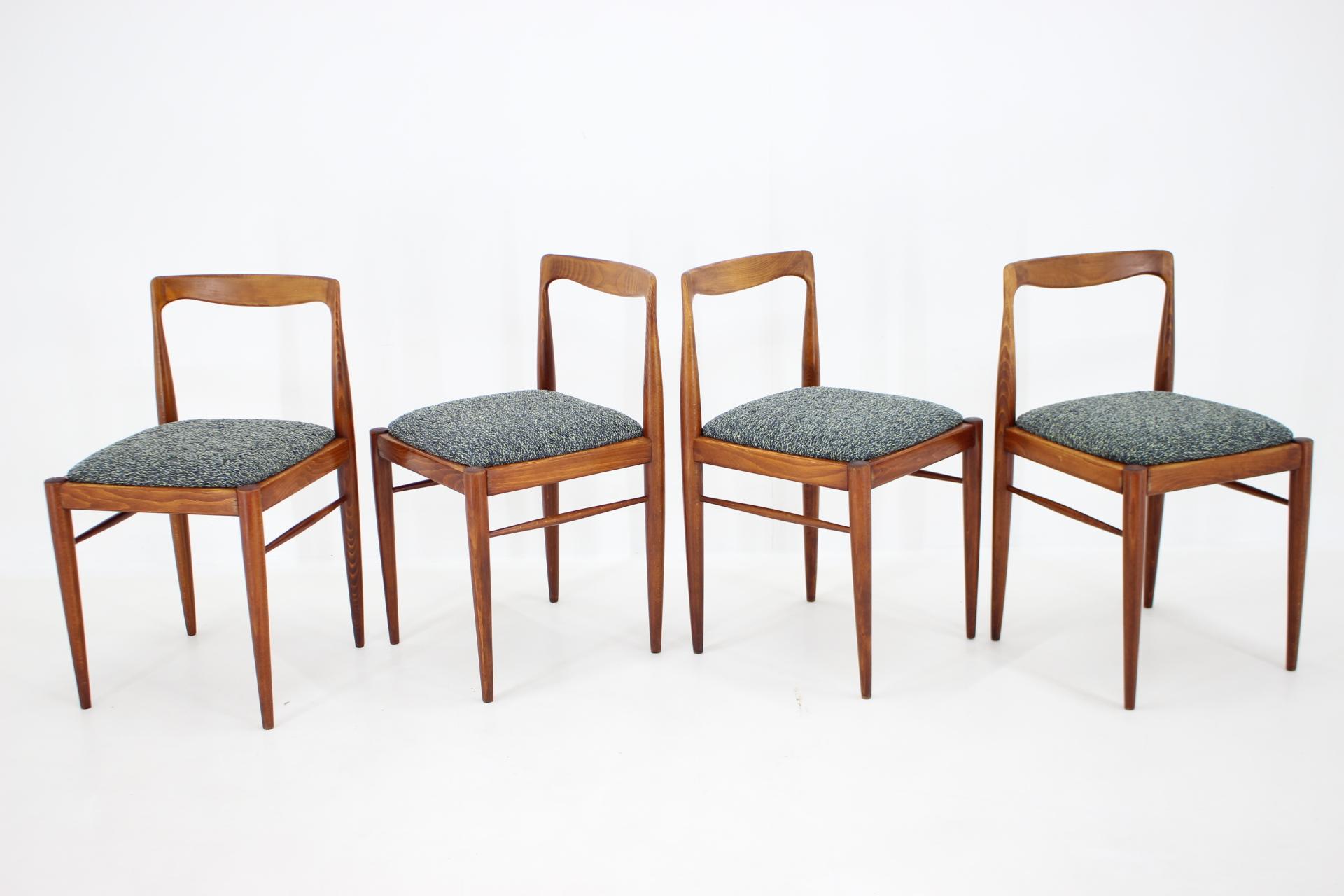 Late 20th Century 1970s Set of Four Dining Chairs by Drevotvar Jablone, Czechoslovakia For Sale