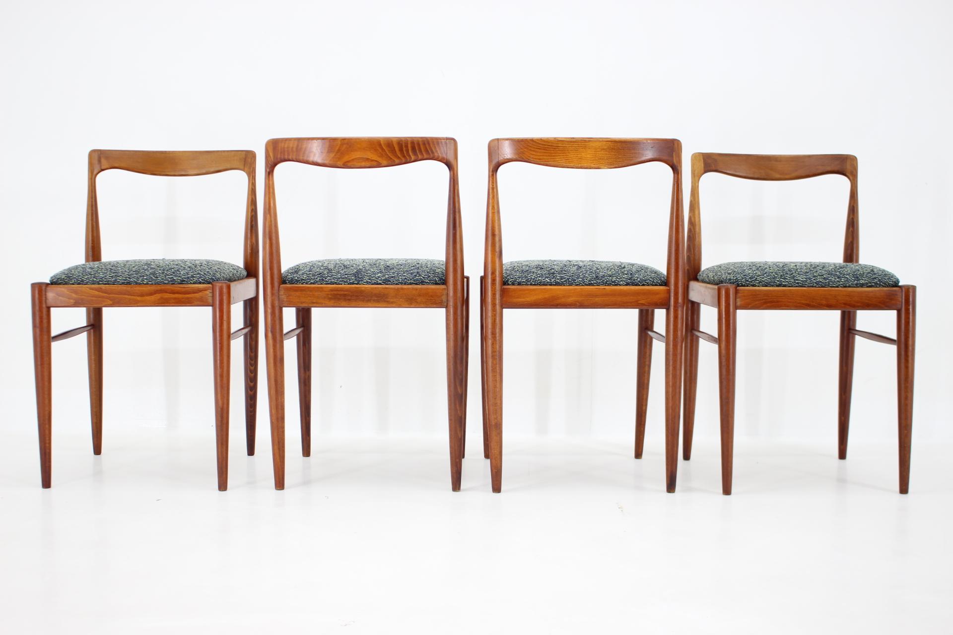 1970s Set of Four Dining Chairs by Drevotvar Jablone, Czechoslovakia For Sale 1