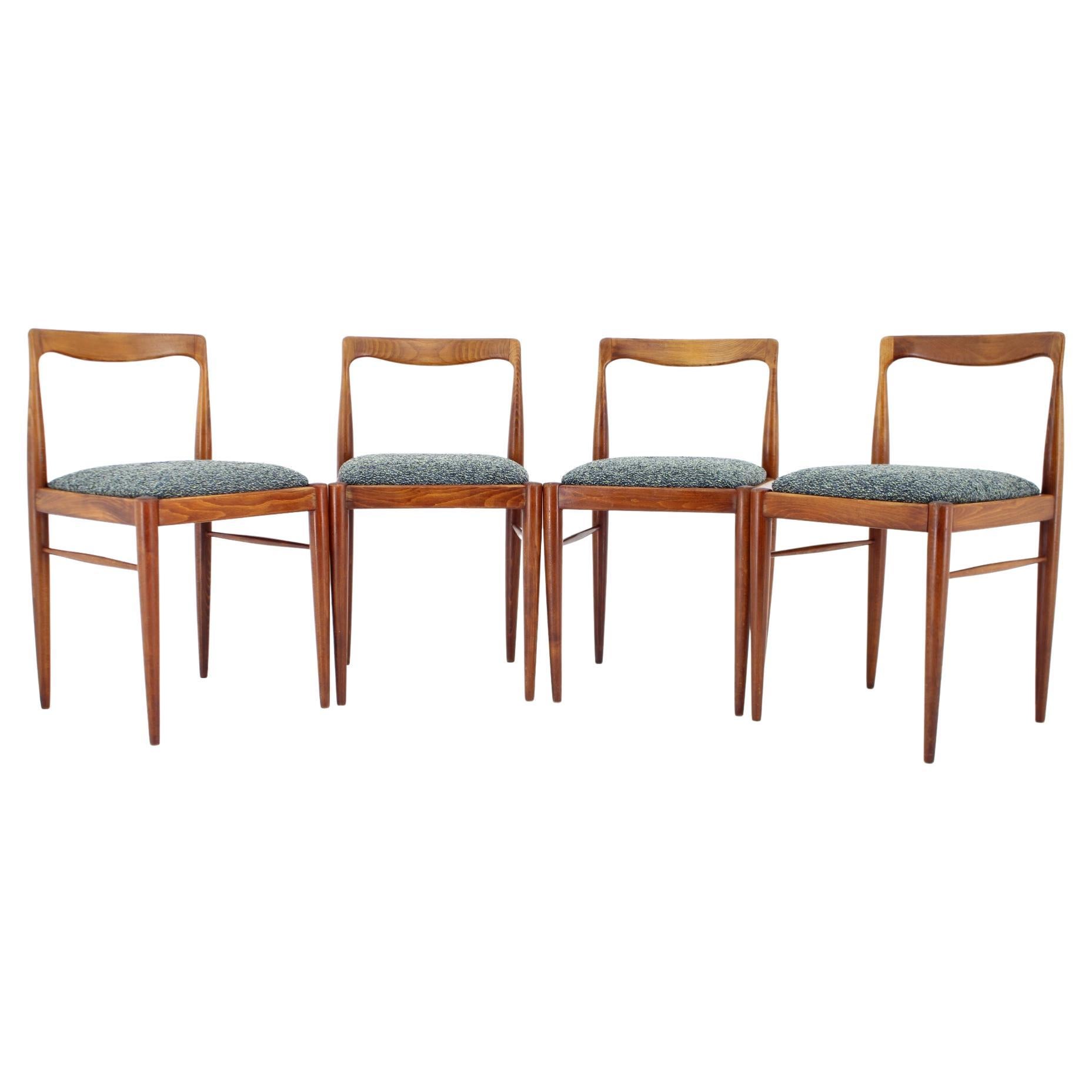 Ensemble de quatre chaises de salle à manger des années 1970 par Drevotvar Jablone, Tchécoslovaquie