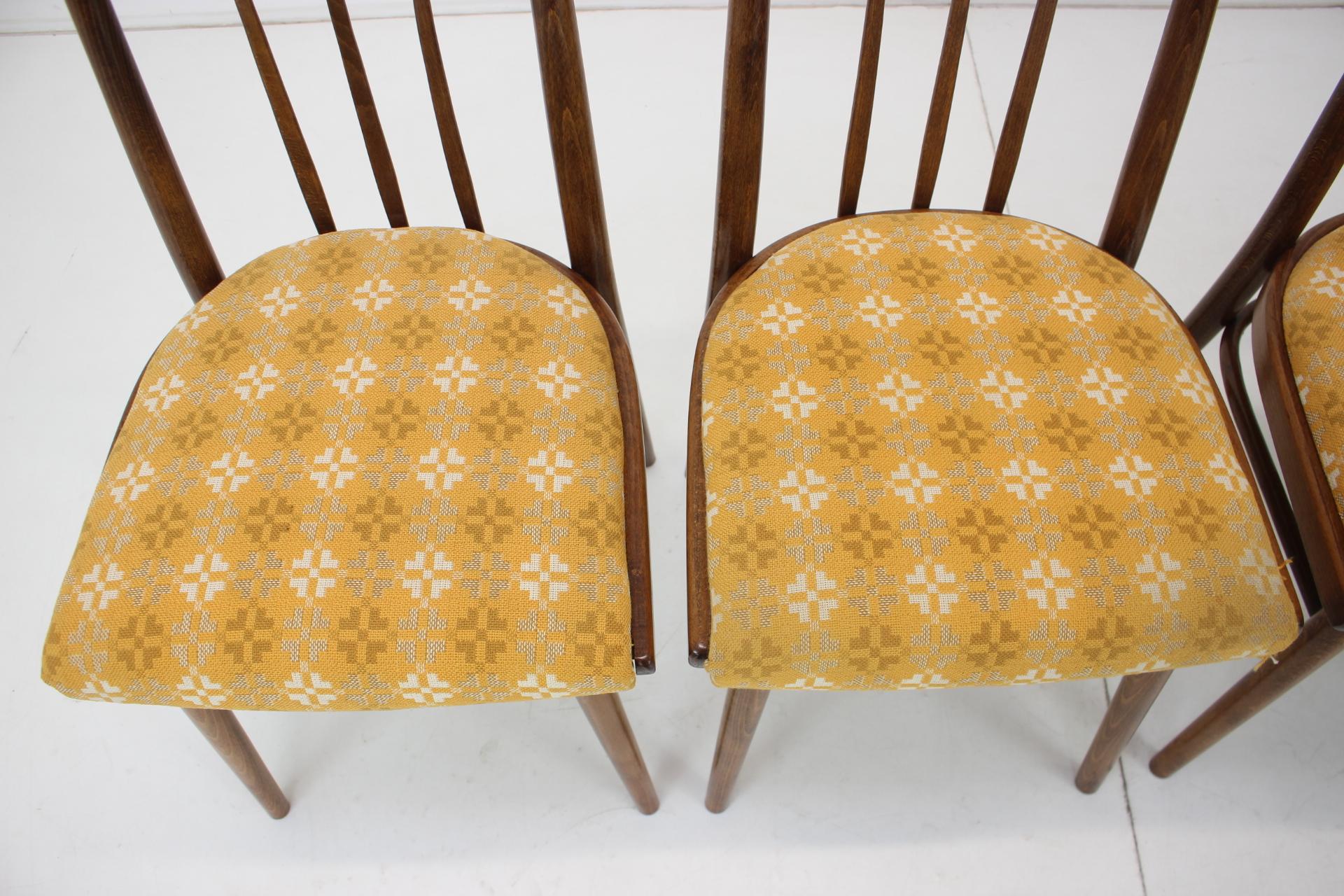 1970s Set of Four Dining Chairs by Jitona, Czechoslovakia For Sale 4