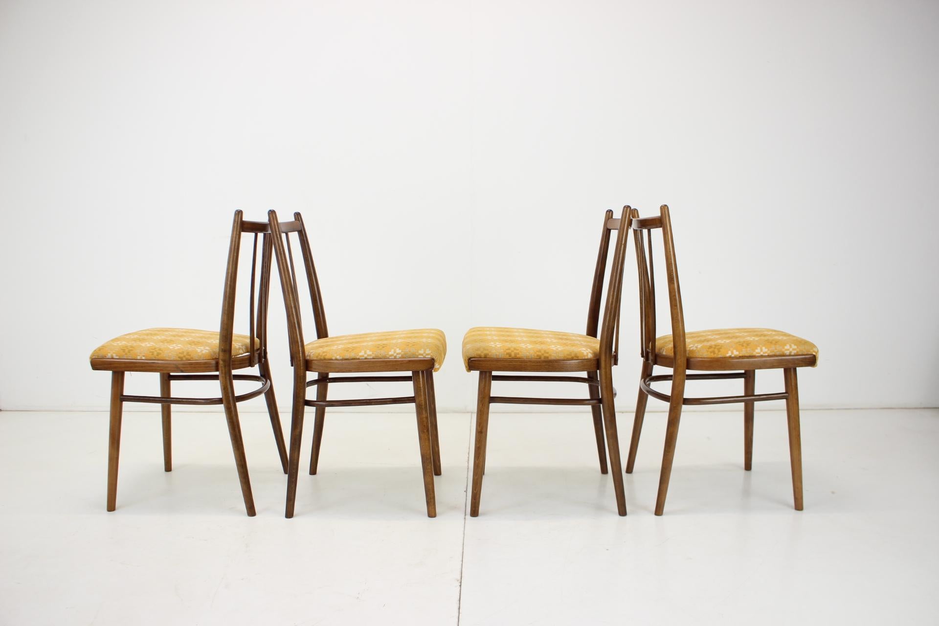 Fabric 1970s Set of Four Dining Chairs by Jitona, Czechoslovakia For Sale