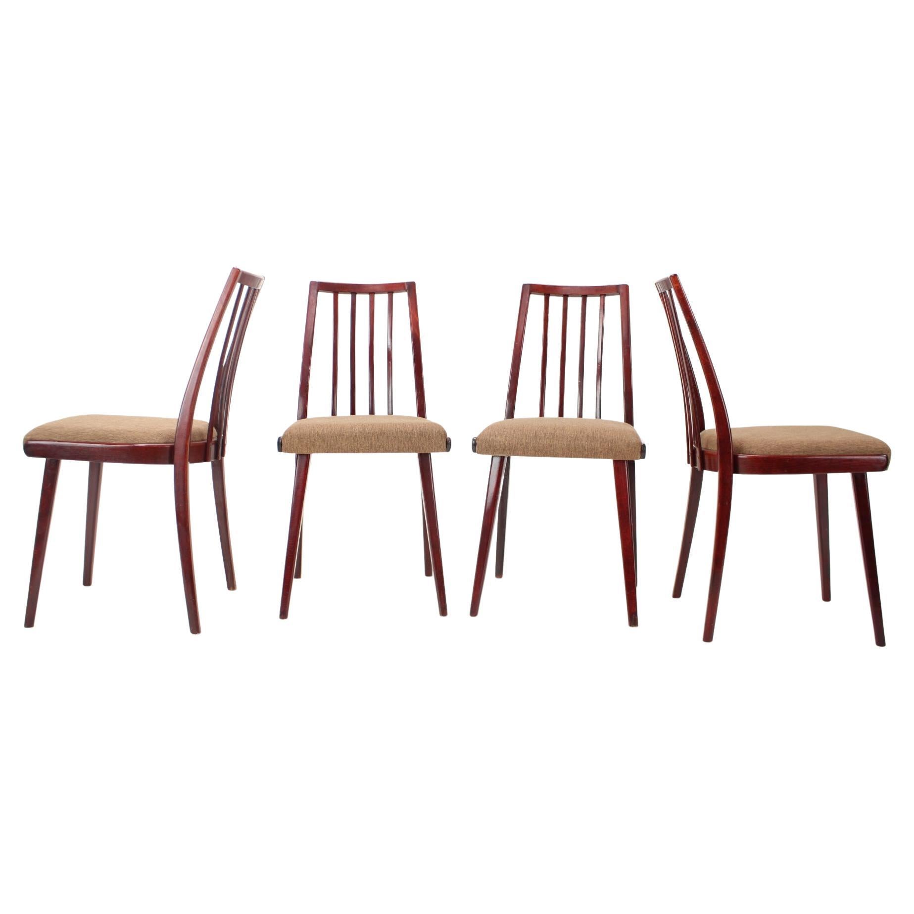 1970s Set of Four Dining Chairs by Jitona, Czechoslovakia For Sale