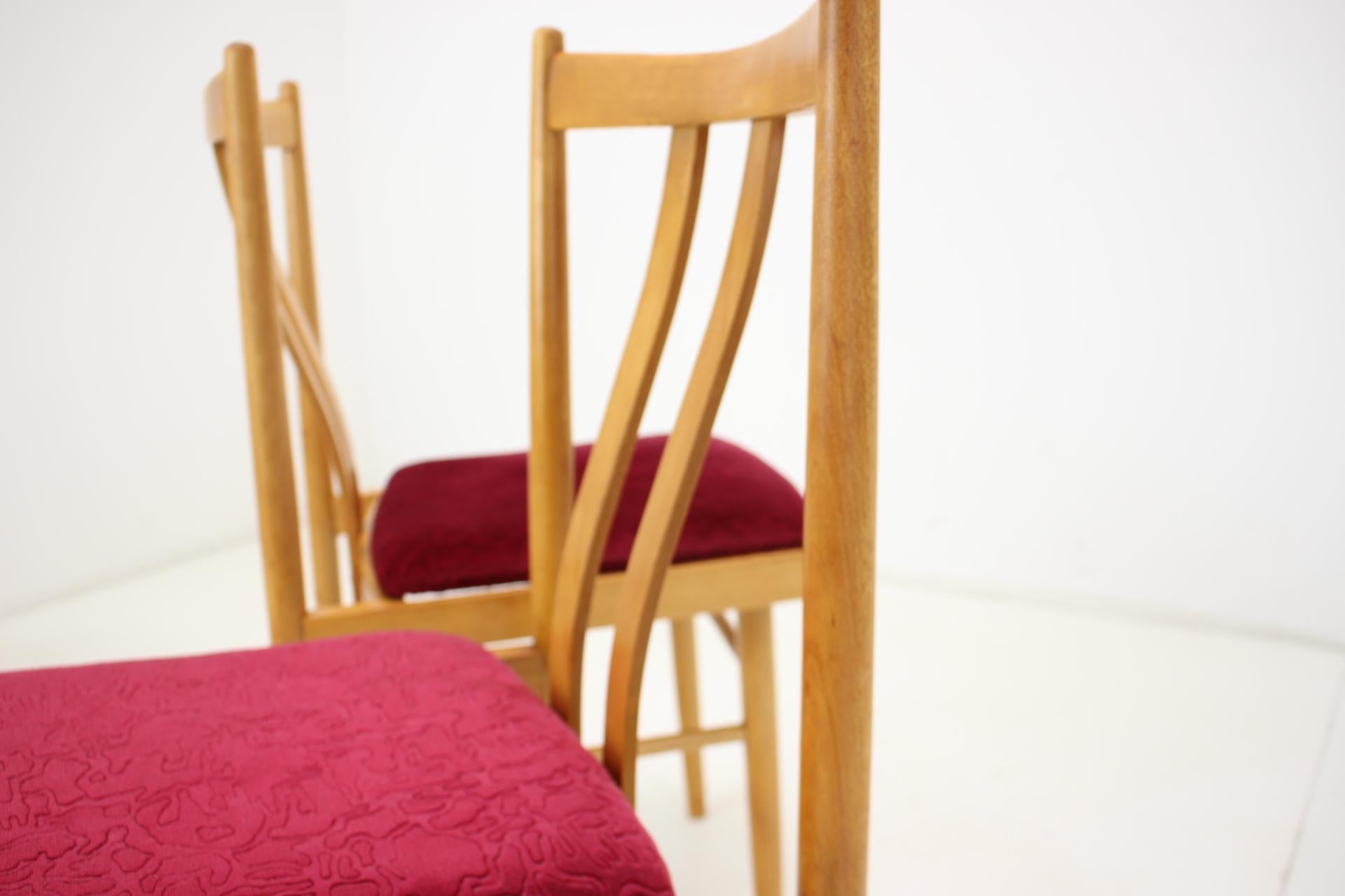 1970s Set of Four Dining Chairs, Czechoslovakia For Sale 7