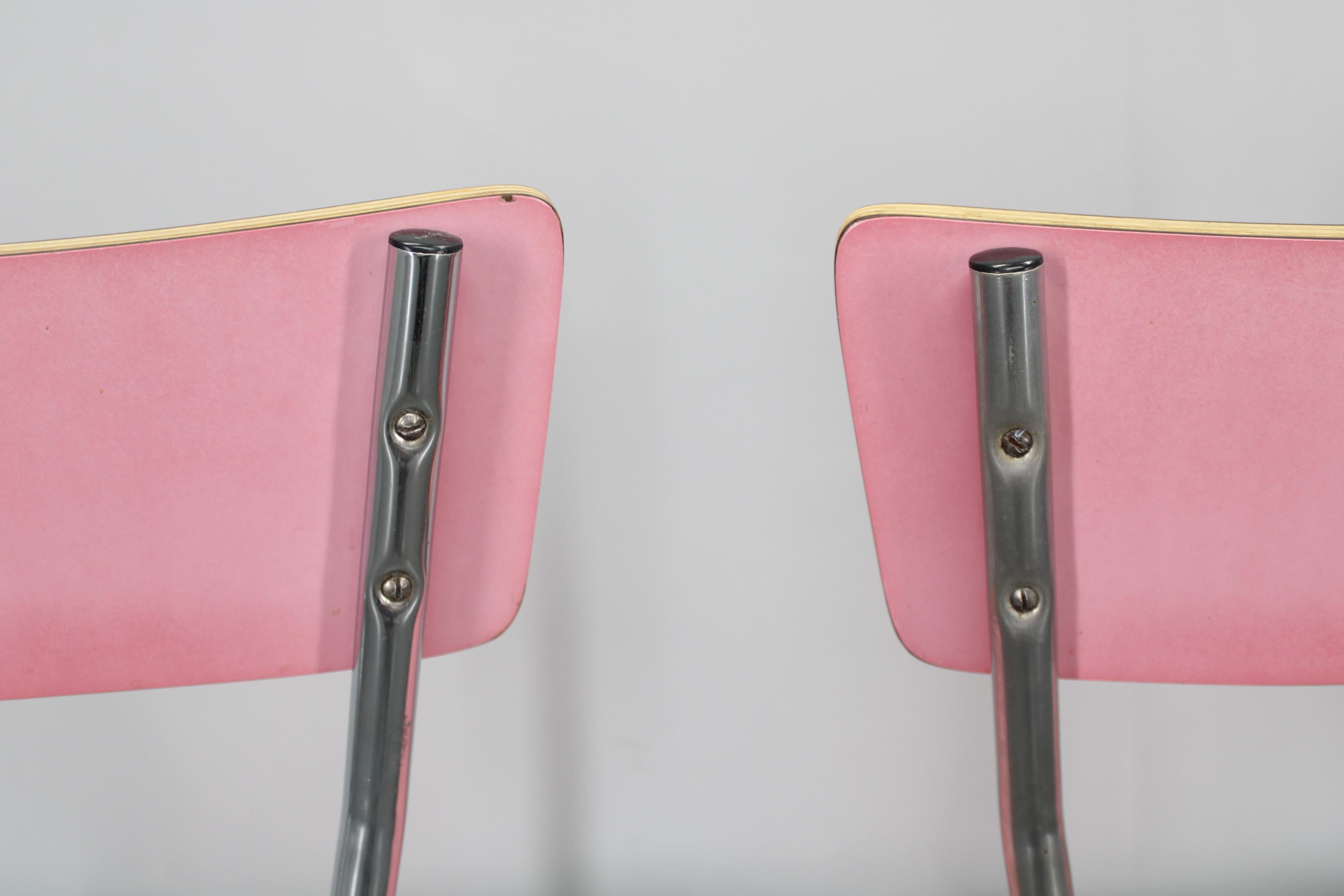 Chrome 1970s Set of Four Dining Chairs , Italy