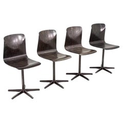 1970s Set of Four Elmar Flototto for Pagholz West Germany Seat Dining Chairs