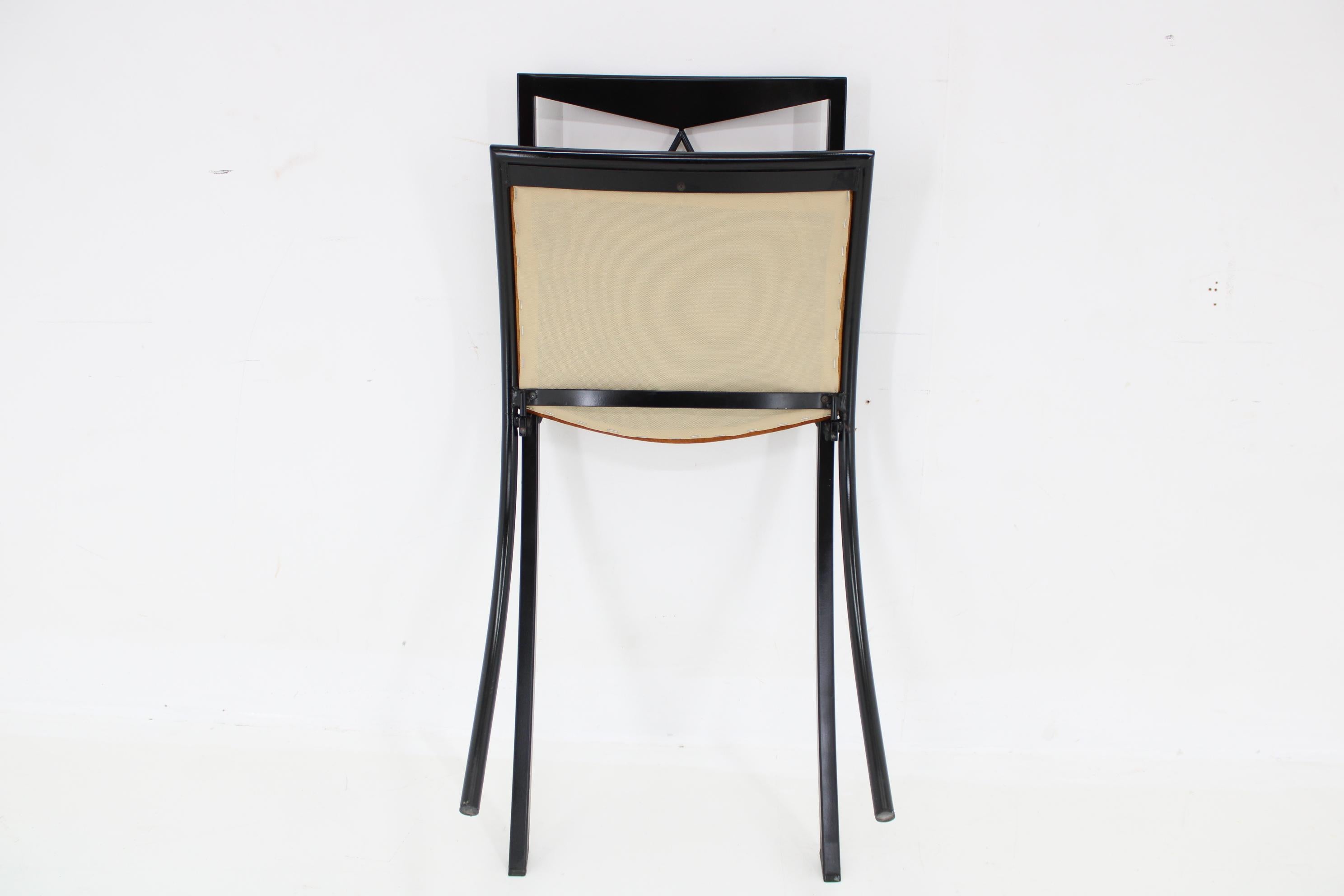 1970s Set of Four Folding Dining Chairs, Italy For Sale 10