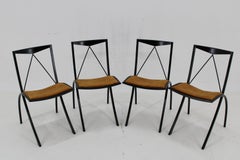 1970 - Ensemble de quatre chaises de salle à manger pliantes, Italie