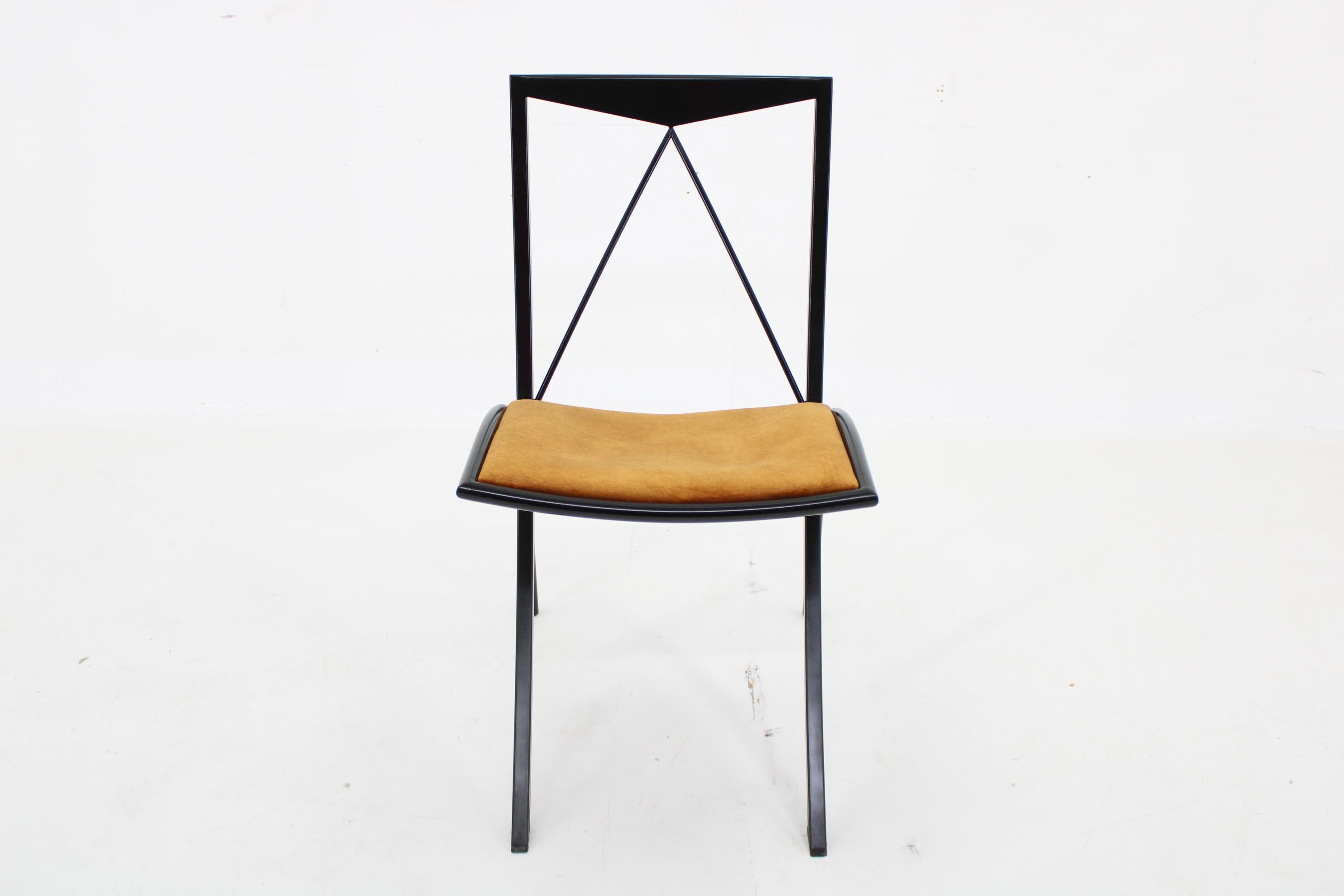 Late 20th Century 1970s Set of Four Folding Dining Chairs, Italy For Sale