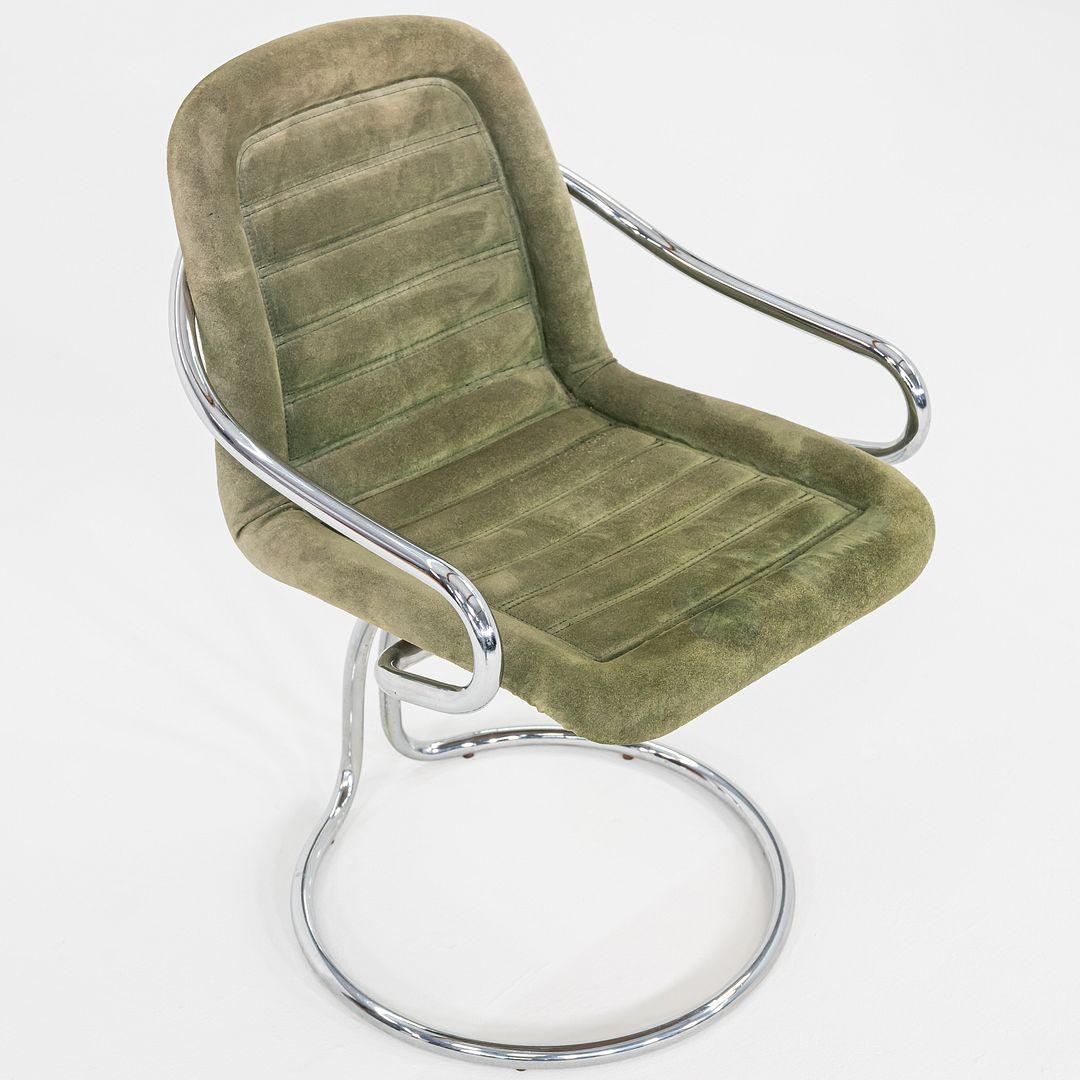 1970er-Jahre Satz von vier Gastone Rinaldi für RIMA Freischwinger-Esszimmerstühle in Chrom im Zustand „Gut“ im Angebot in Philadelphia, PA