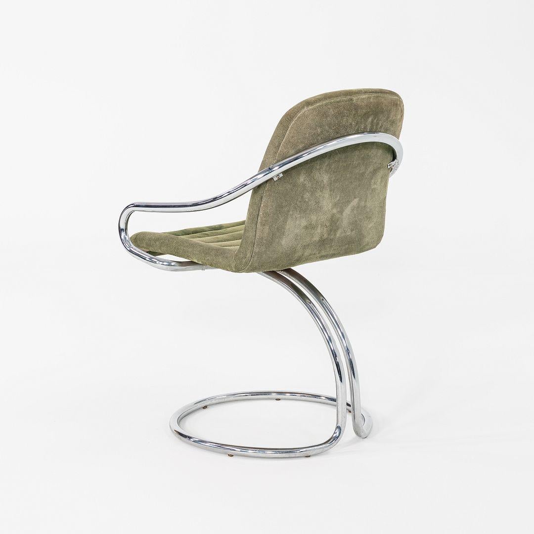 1970er-Jahre Satz von vier Gastone Rinaldi für RIMA Freischwinger-Esszimmerstühle in Chrom (Stahl) im Angebot