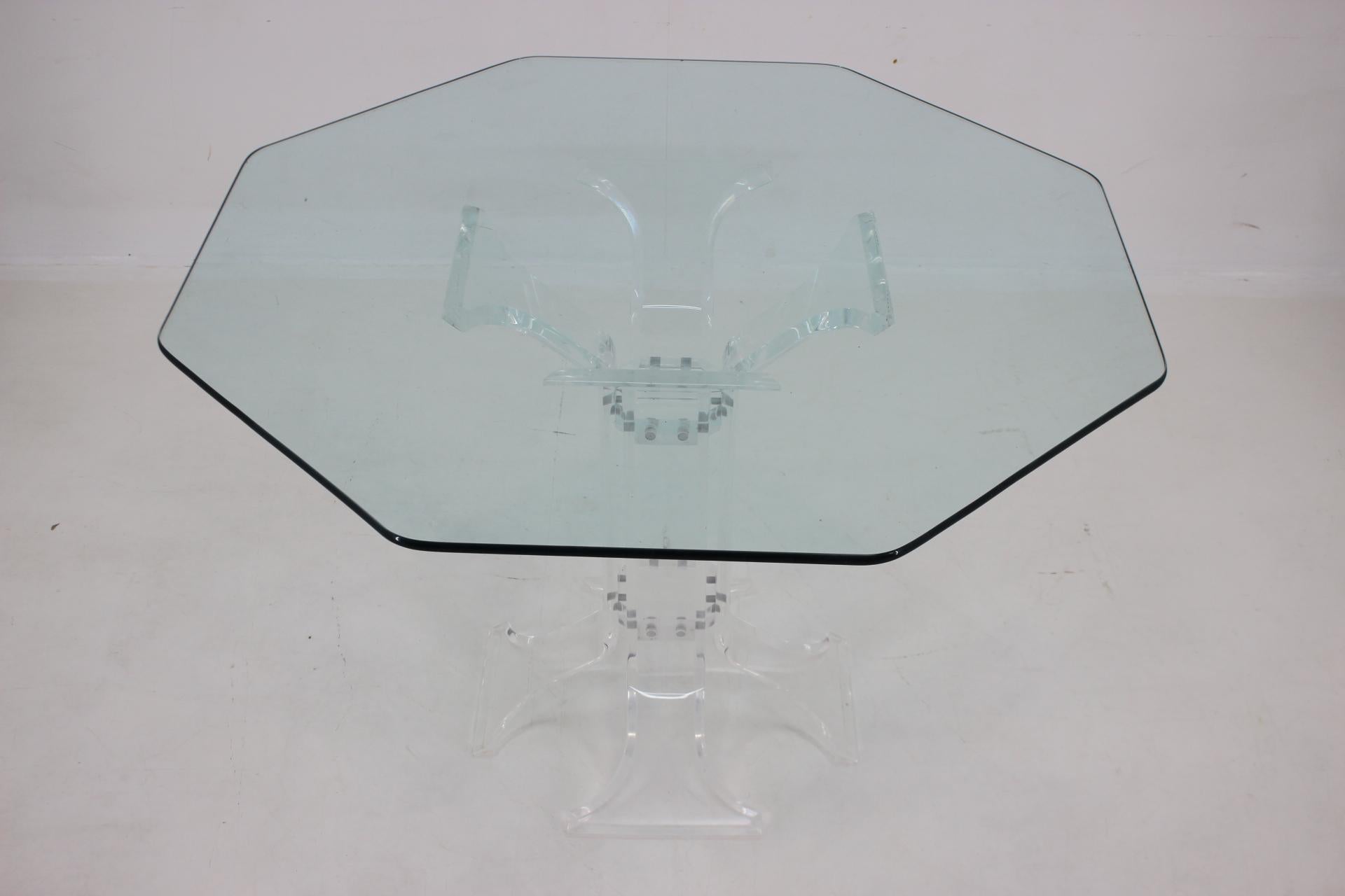 1970s Set of Four Lucite Dining Chairs and Dining Table, Charles Hollis Jones St For Sale 10