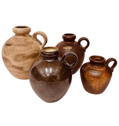 1970s Set of Four Mid-Century Modern Ceramic German Jugs by Ceramano