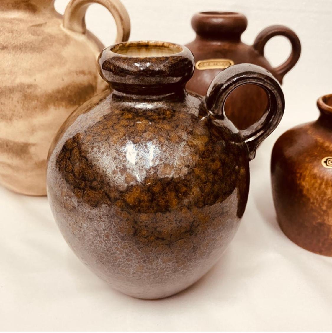 1970s Set of Four Mid-Century Modern Ceramic German Jugs by Ceramano In Good Condition For Sale In Aci Castello, IT