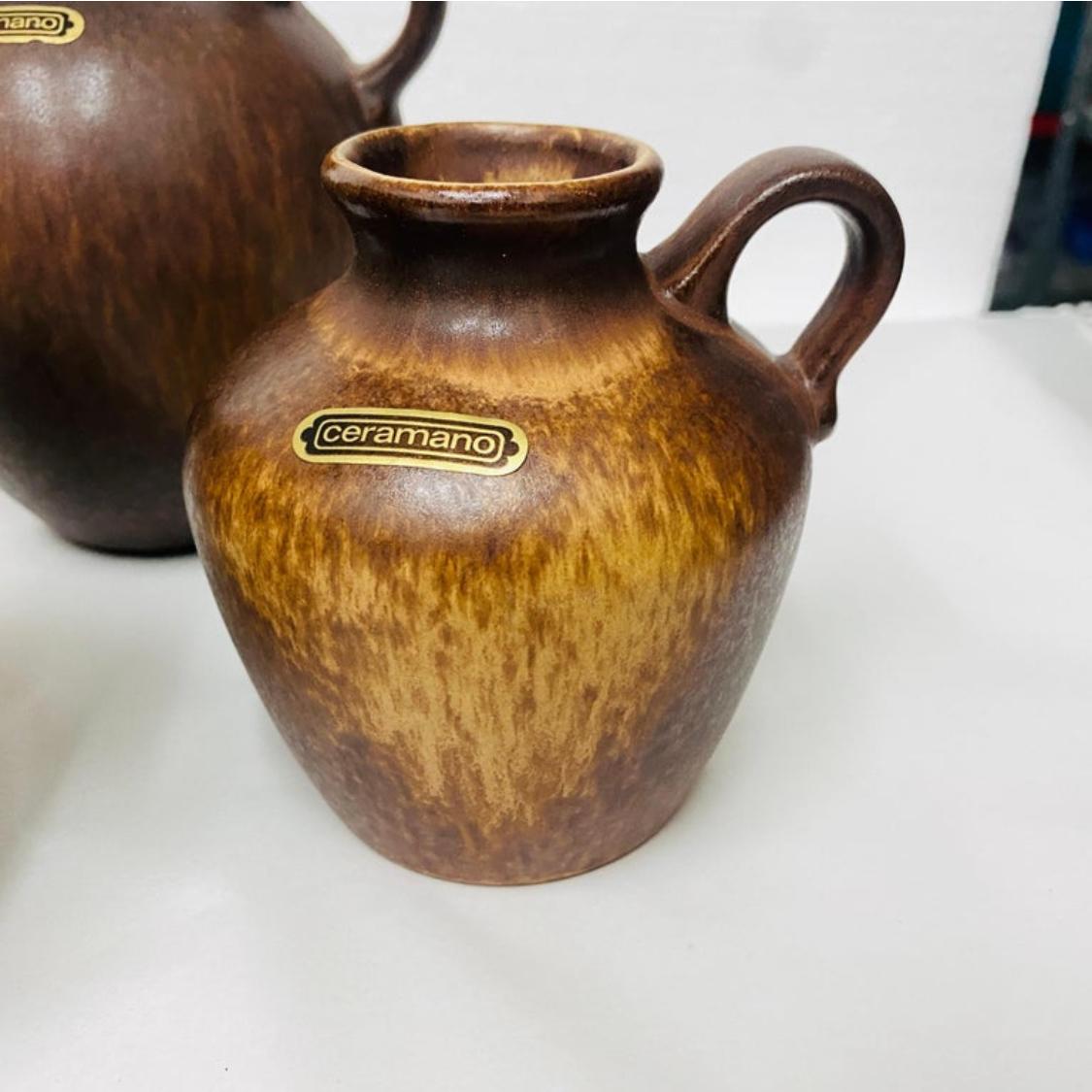 20th Century 1970s Set of Four Mid-Century Modern Ceramic German Jugs by Ceramano For Sale