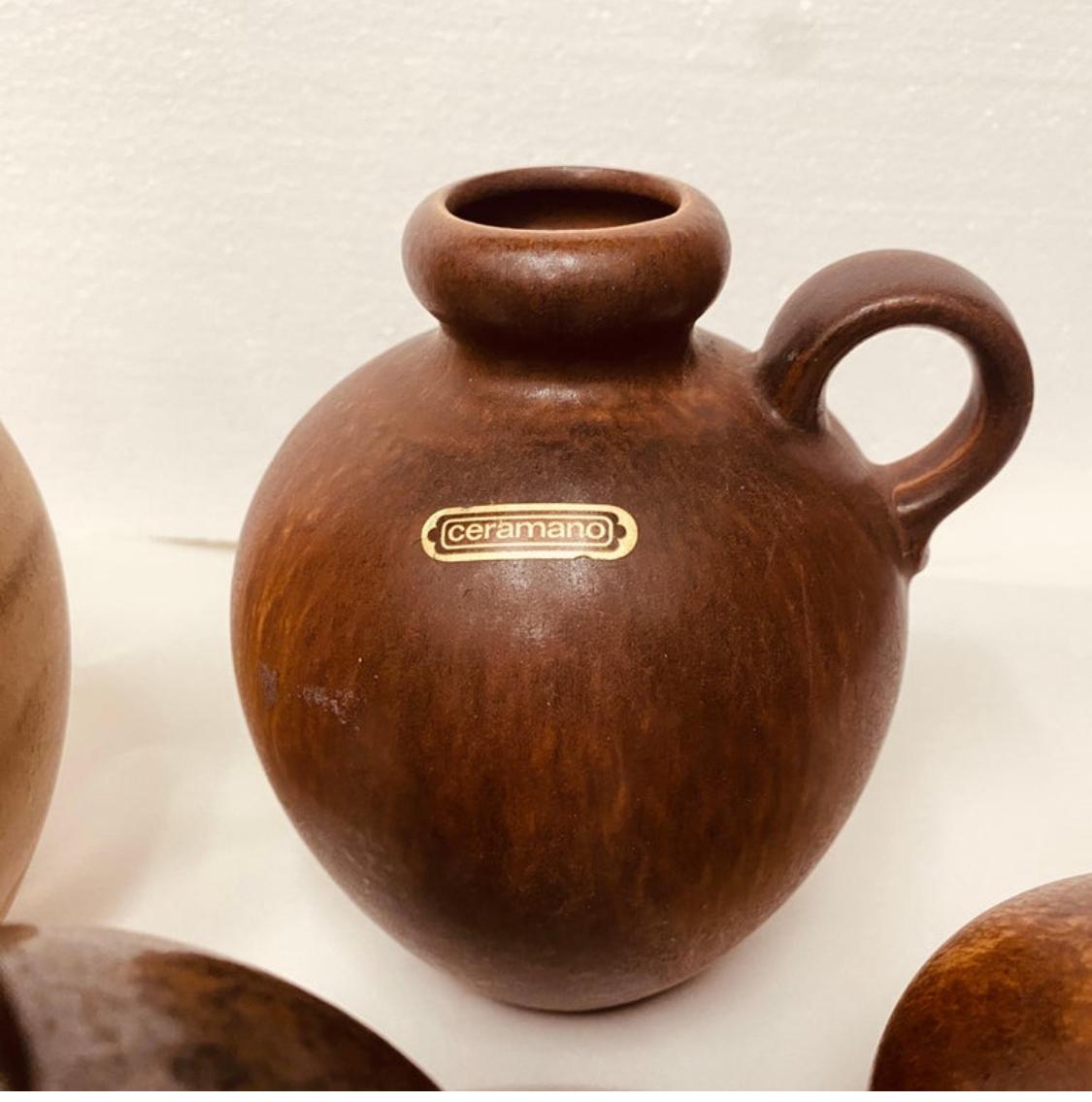 1970s Set of Four Mid-Century Modern Ceramic German Jugs by Ceramano For Sale 1