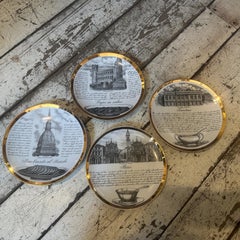 1970s Set of Four Mid-Century Modern Porcelain Mural Plates by Piero Fornasetti