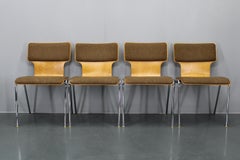 1970s Set of Four Plywood Chairs with Fabric Upholstery , Germany