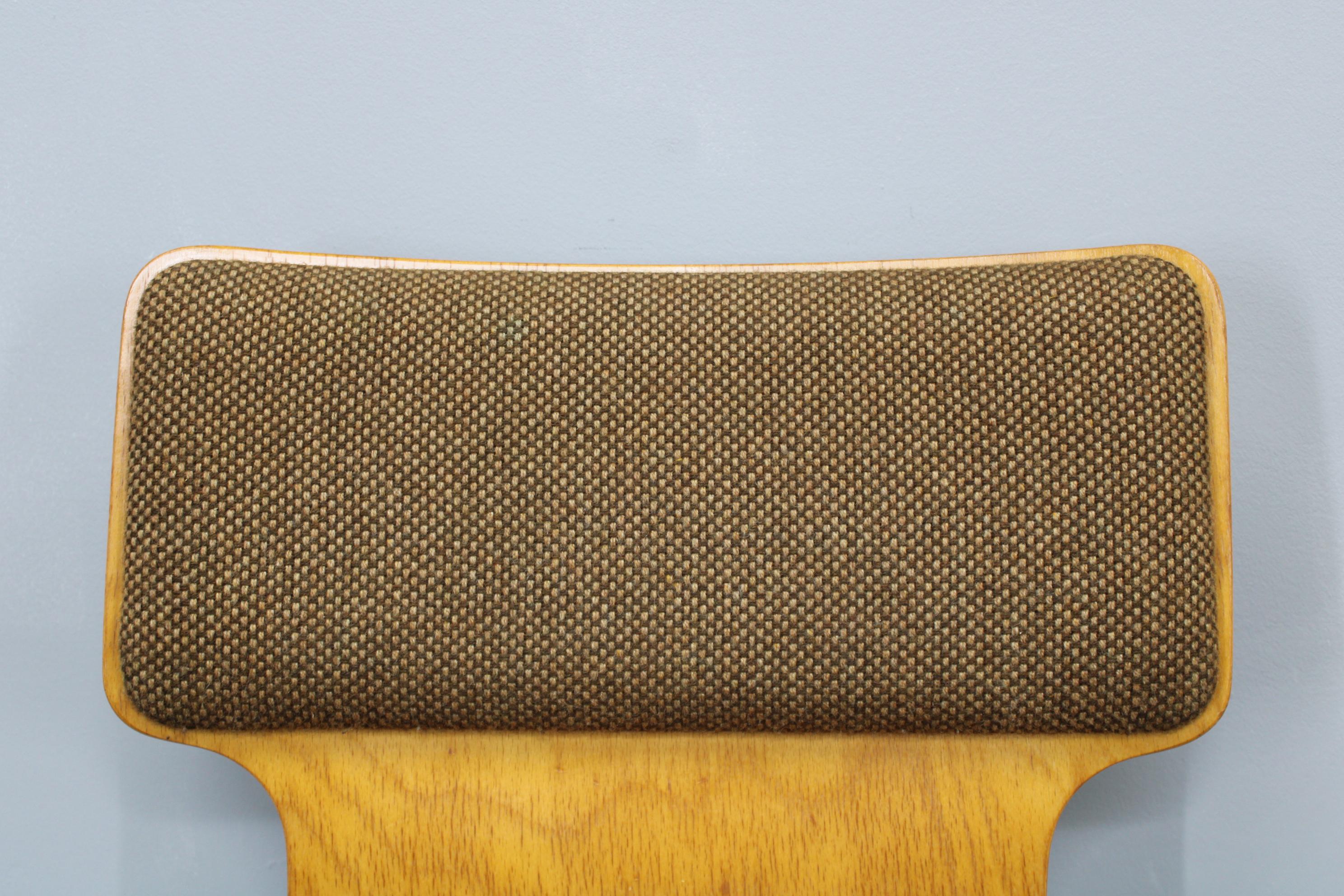 20th Century 1970s Set of Four Plywood Chairs with Fabric Upholstery , Germany For Sale
