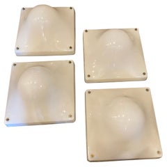 1970s Set of Four Space Age Square Acrylic Bolla Wall Lights by Elio Martinelli