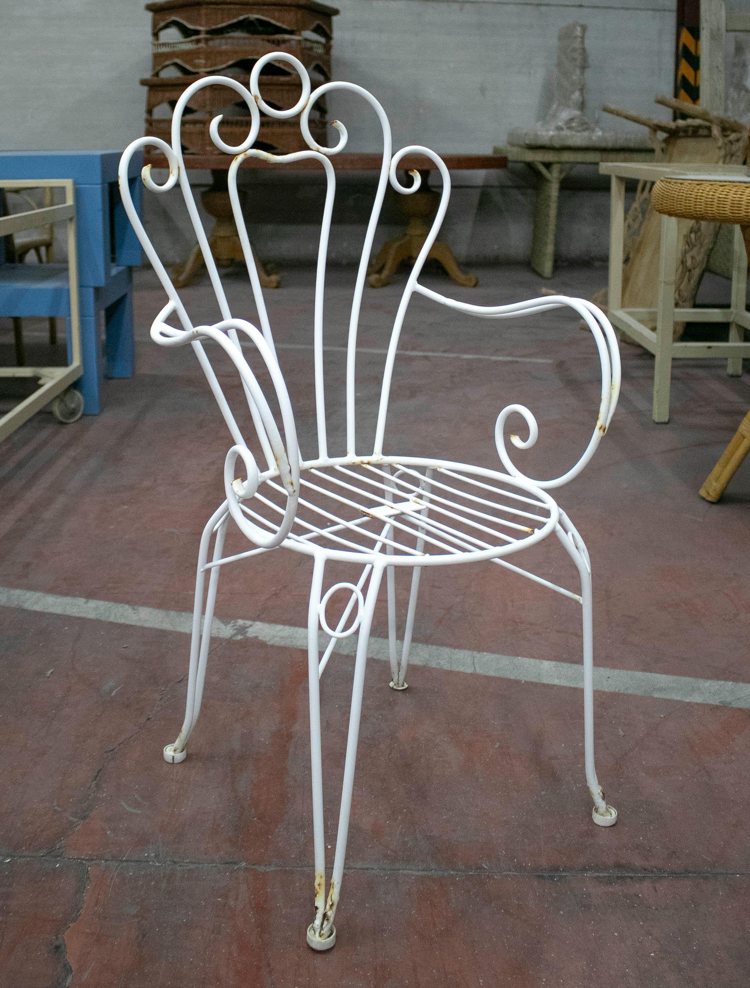 1970s Set of Four Spanish Iron Garden Armchairs In Good Condition In Marbella, ES