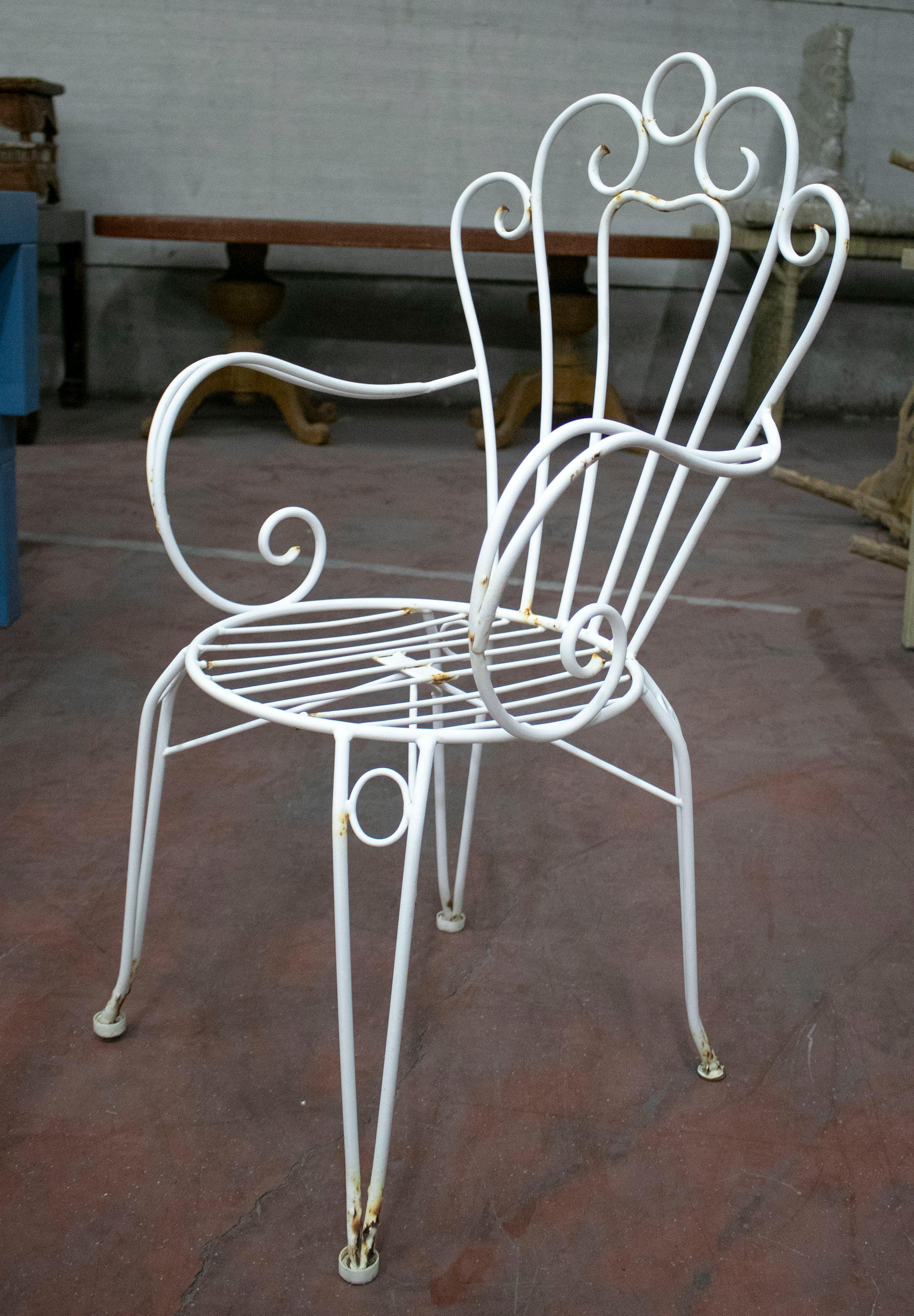 1970s Set of Four Spanish Iron Garden Armchairs 1