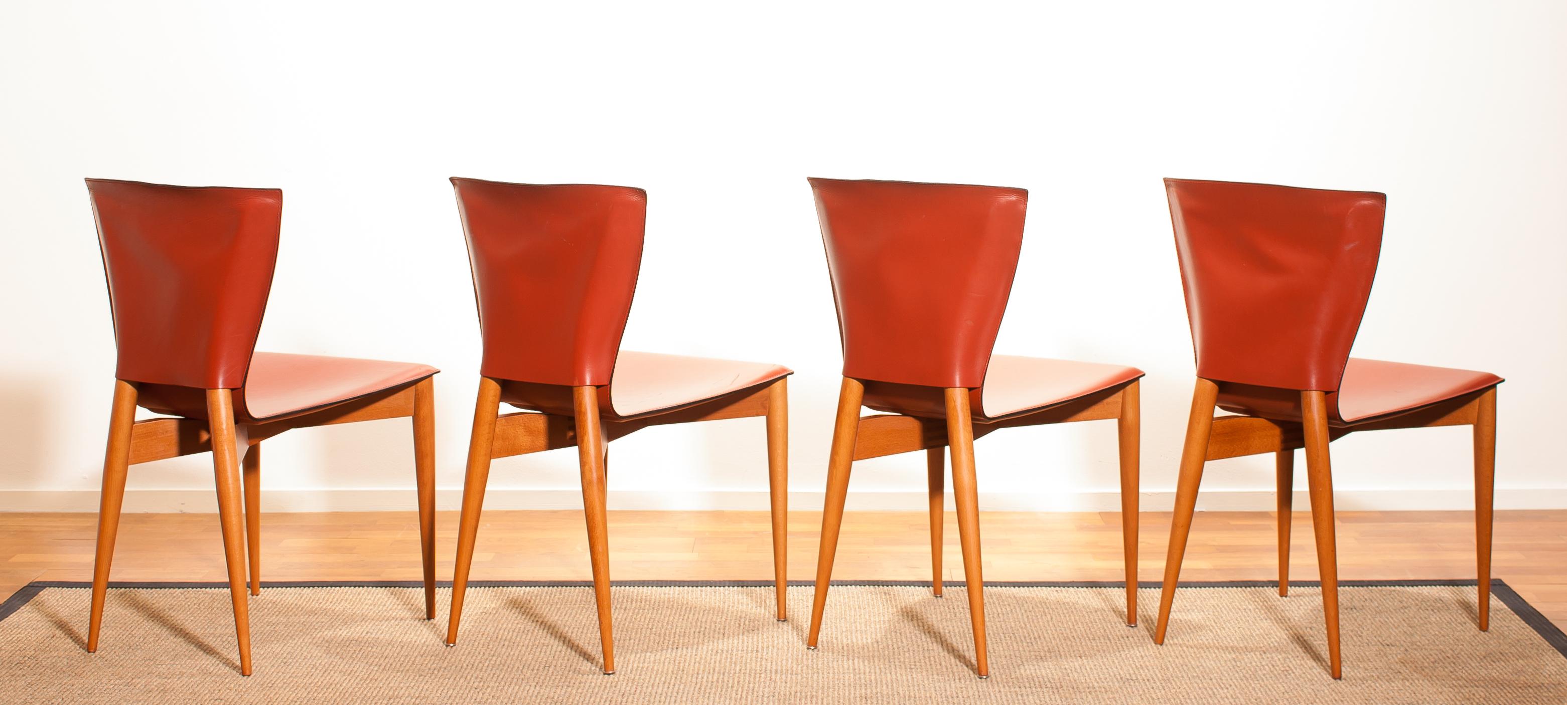 1970s, Set of Four 'Vela' Dining Chairs by Carlo Bartoli for Matteo Grassi 4