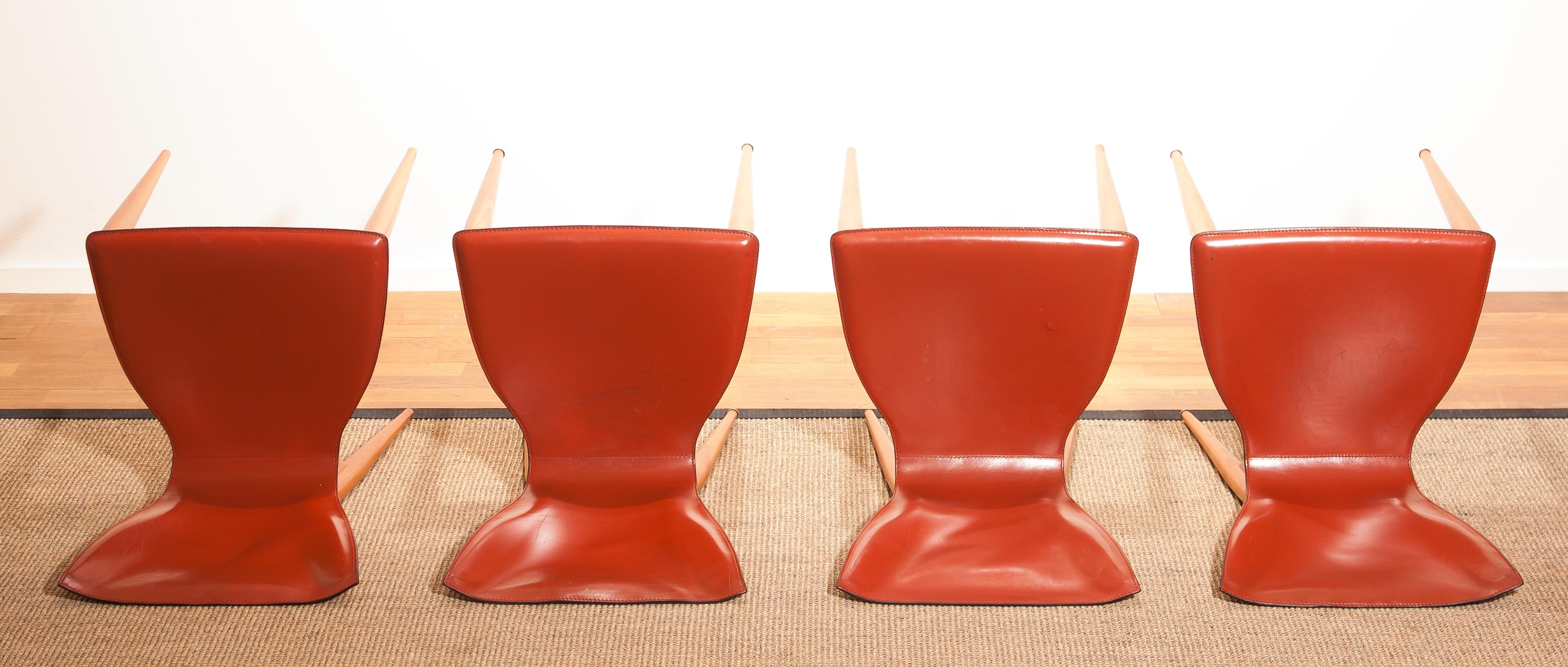 1970s, Set of Four 'Vela' Dining Chairs by Carlo Bartoli for Matteo Grassi 9
