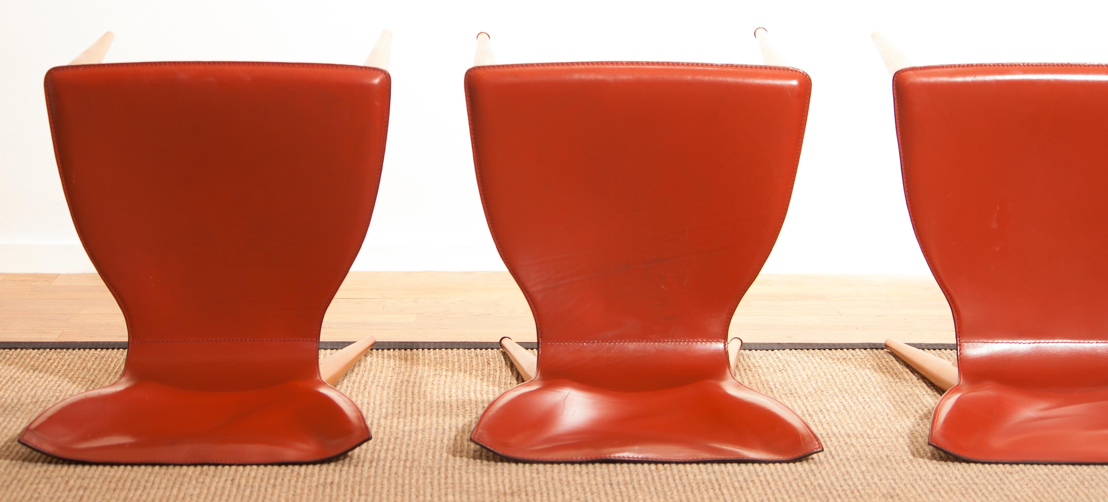 1970s, Set of Four 'Vela' Dining Chairs by Carlo Bartoli for Matteo Grassi 10