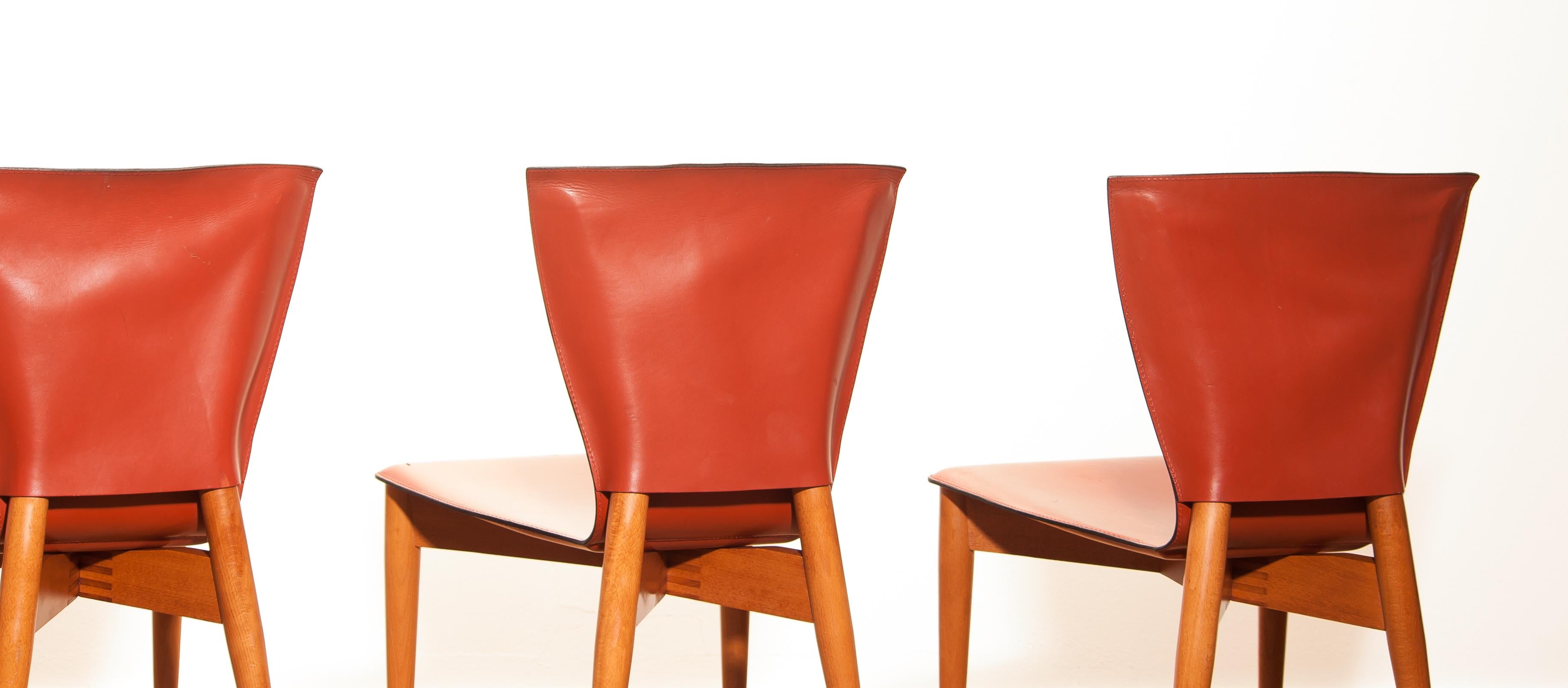 1970s, Set of Four 'Vela' Dining Chairs by Carlo Bartoli for Matteo Grassi 3