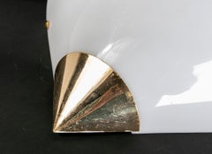 Set di quattro lampade da parete degli anni '70 in plastica opaca e metallo dorato